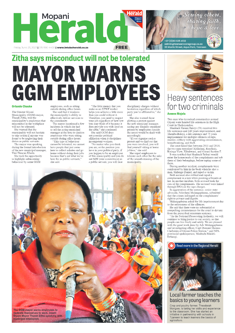 Mopani Herald page 1