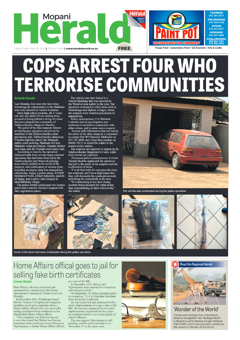 Mopani Herald page 1