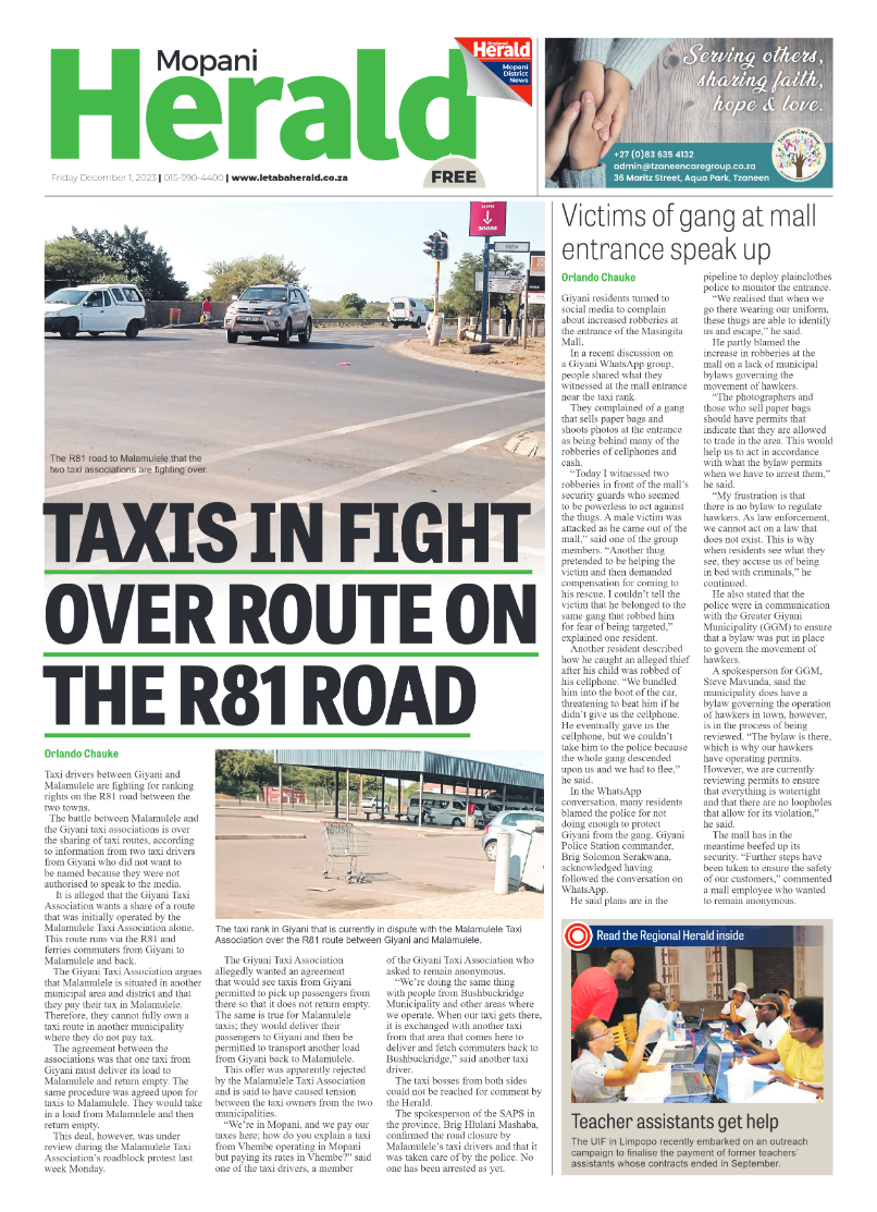Mopani Herald page 1