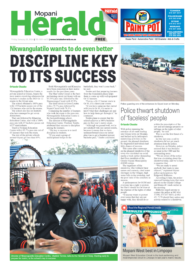 Mopani Herald page 1