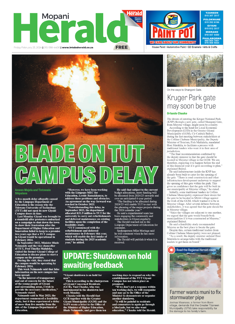 Mopani Herald page 1