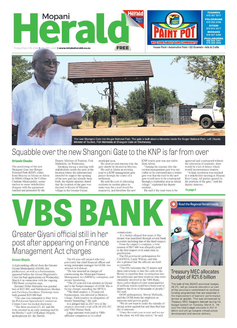 Mopani Herald page 1