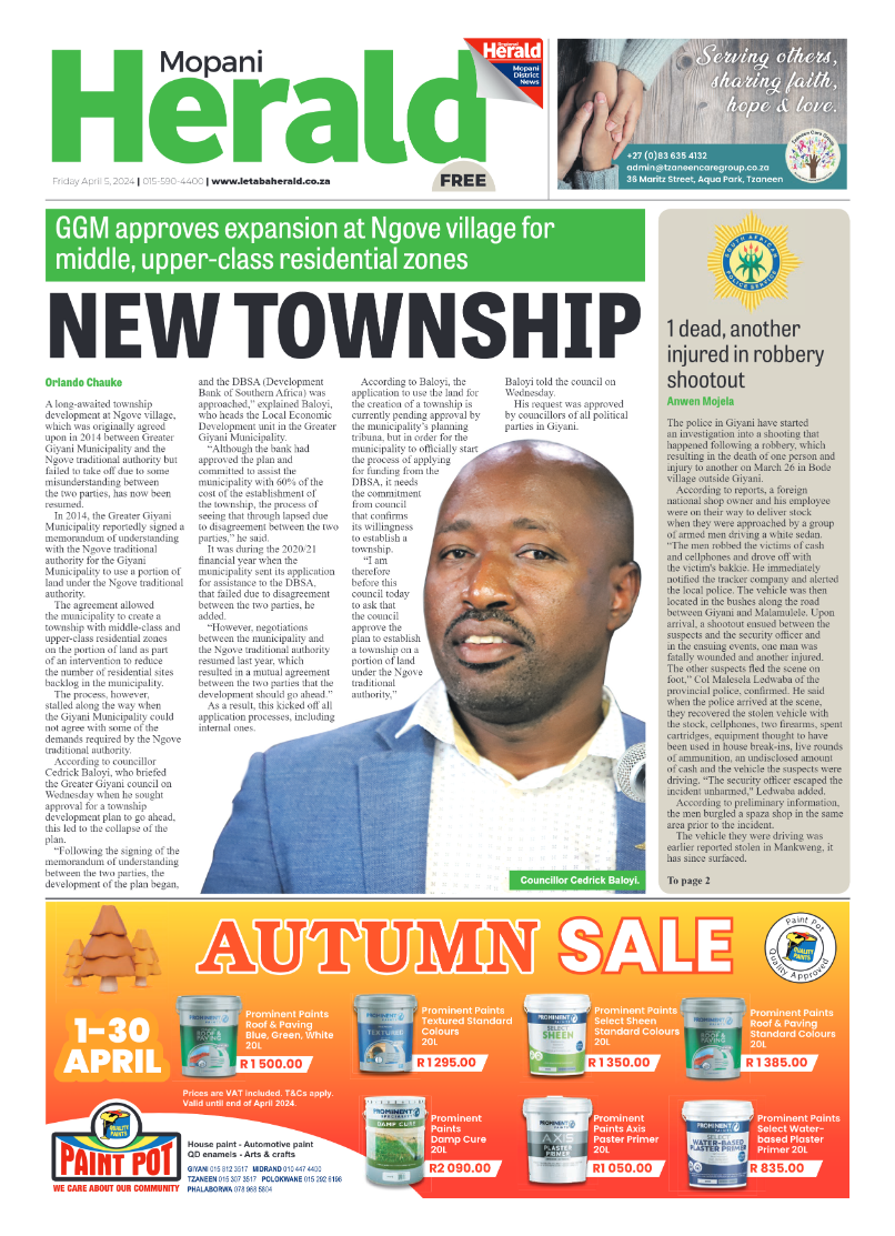 Mopani Herald page 1