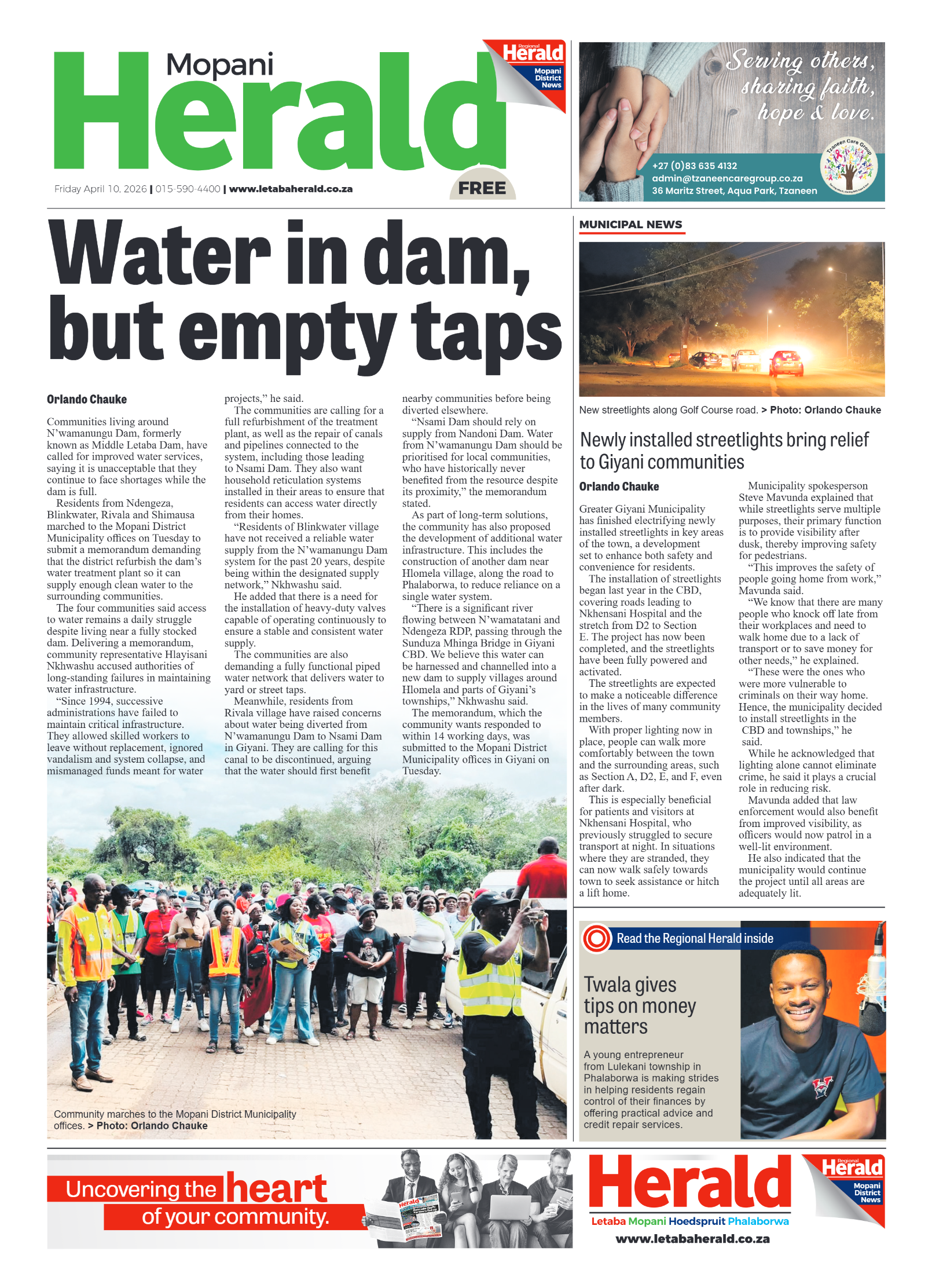 Mopani Herald 10 April 2026 page 1