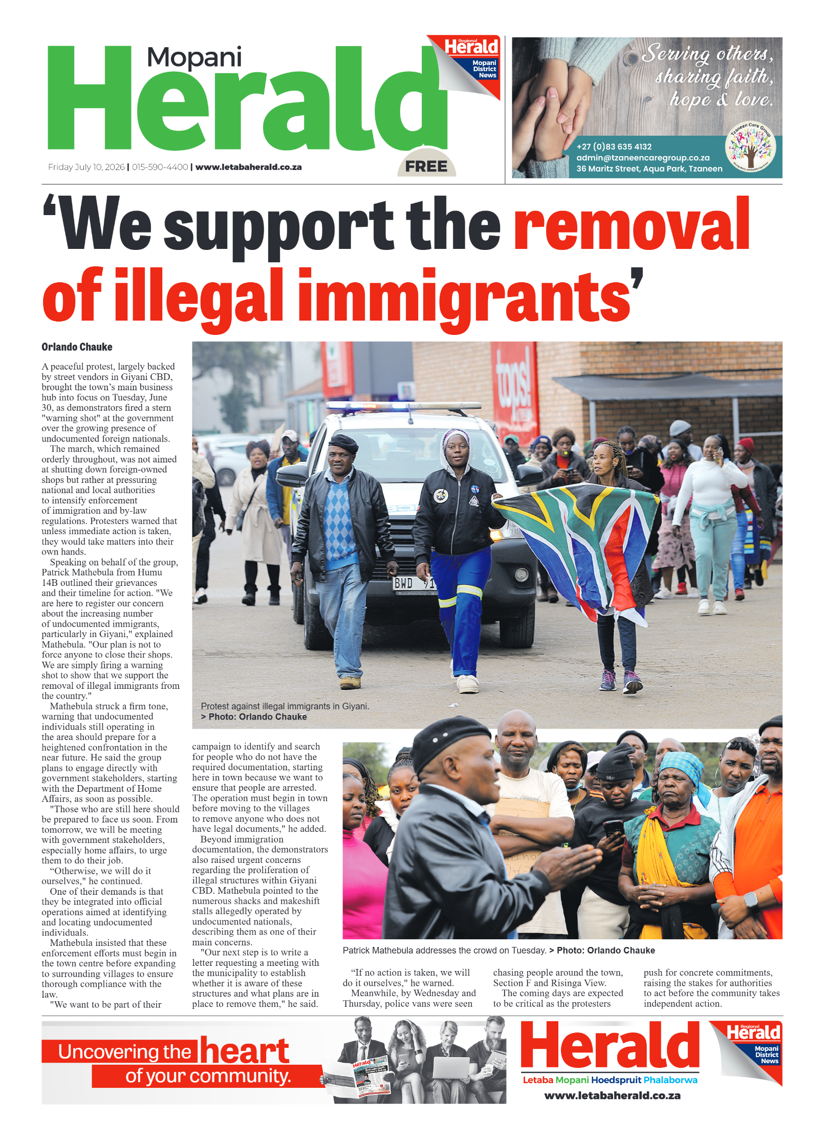 Mopani Herald 10 July 2026 page 1