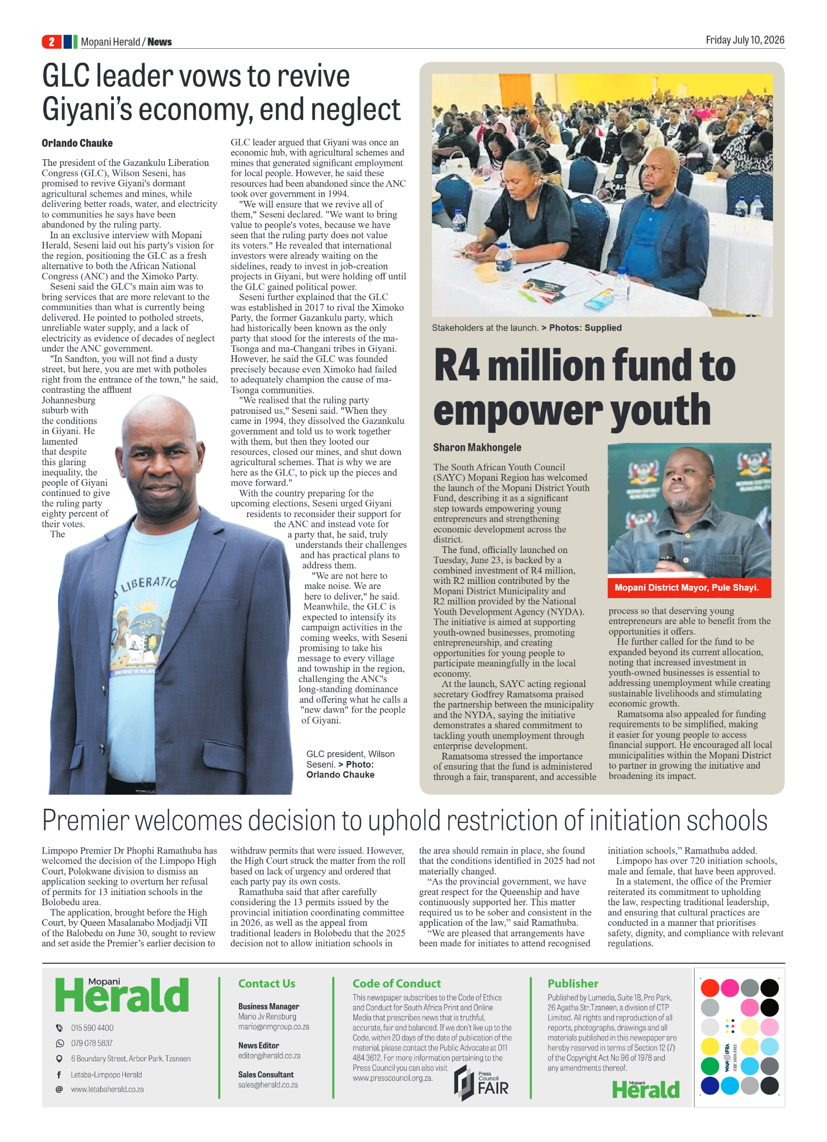 Mopani Herald 10 July 2026 page 2