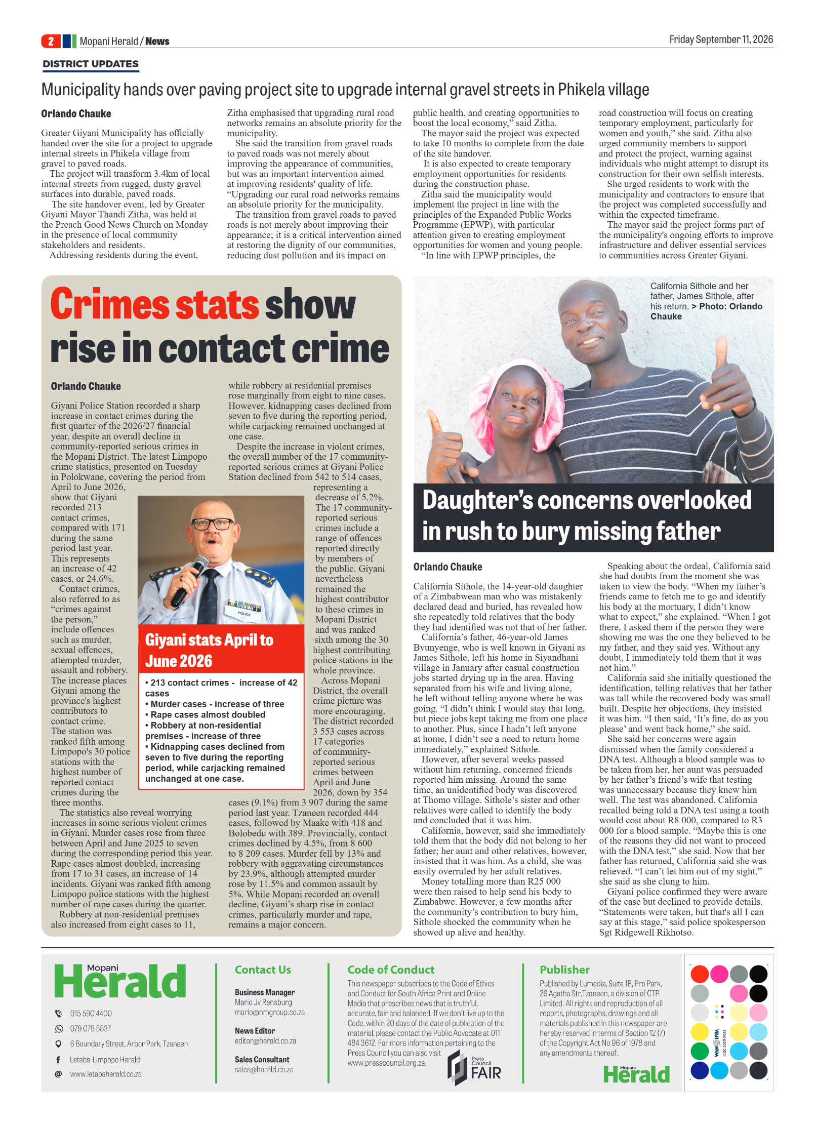 Mopani Herald 11 September 2026 page 2