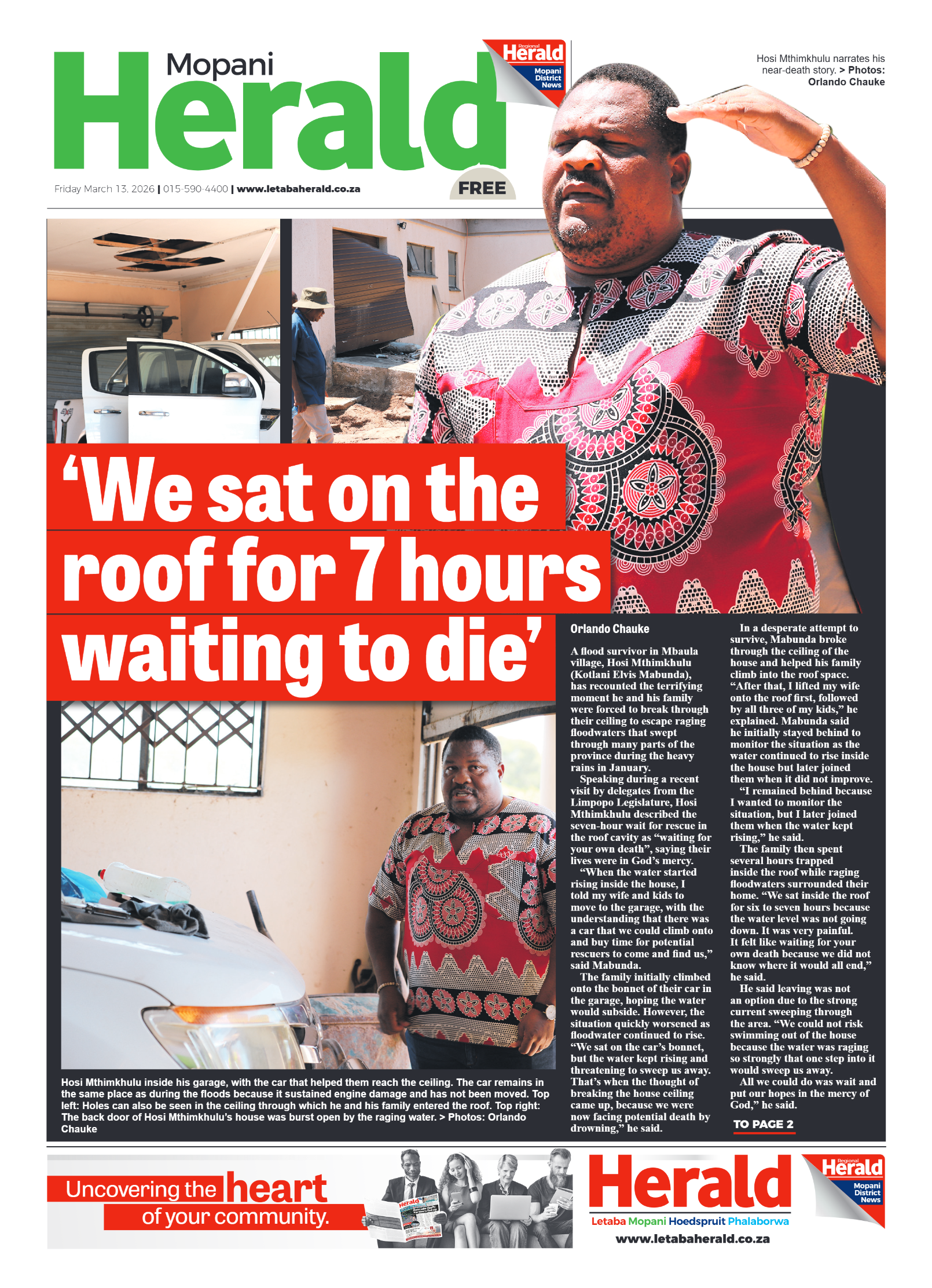 Mopani Herald 13 March 2026 page 1