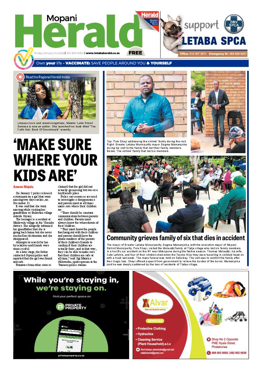 Mopani Herald 14 Jan 2022 page 1