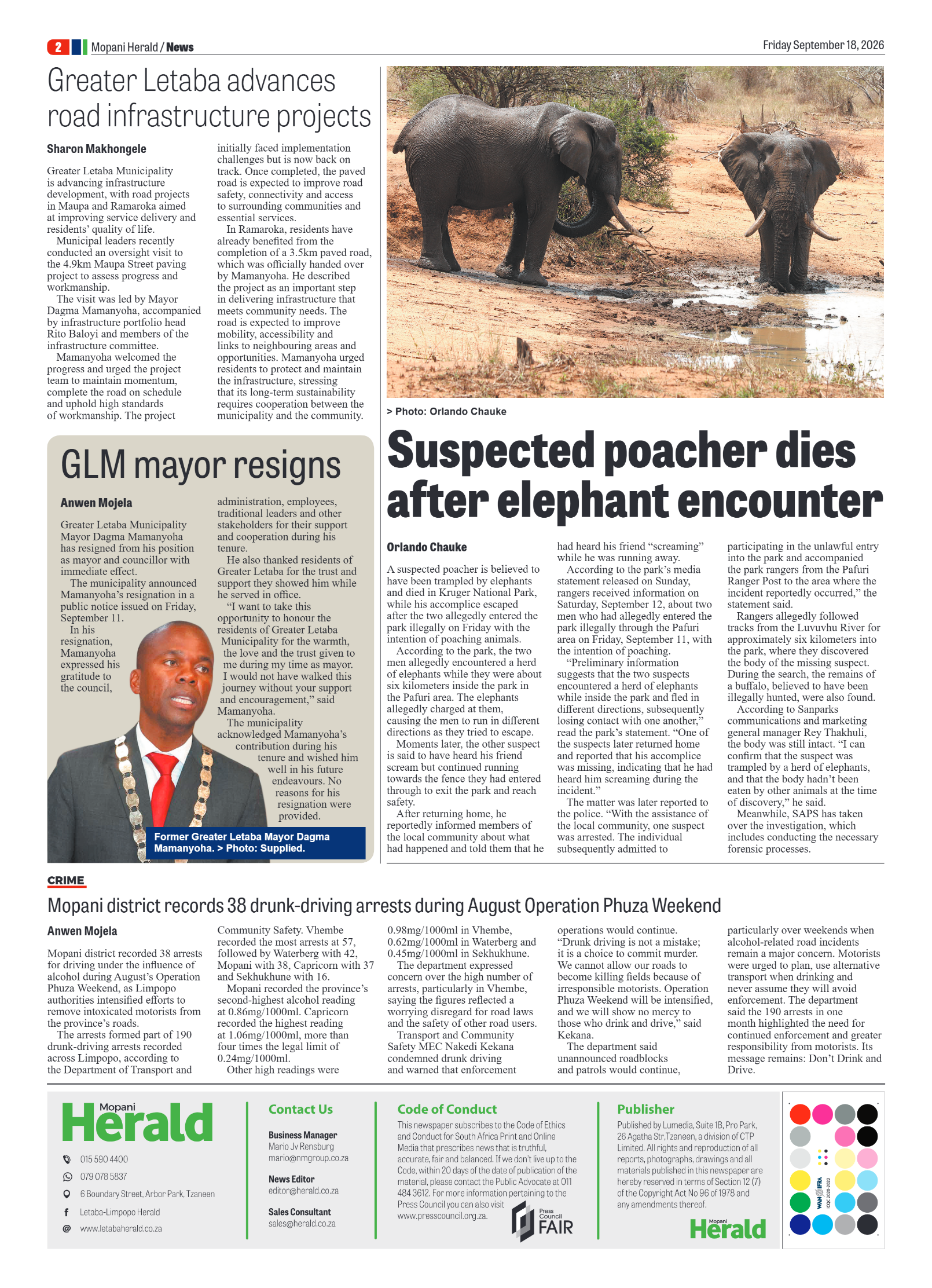 Mopani Herald 18 September 2026 page 2