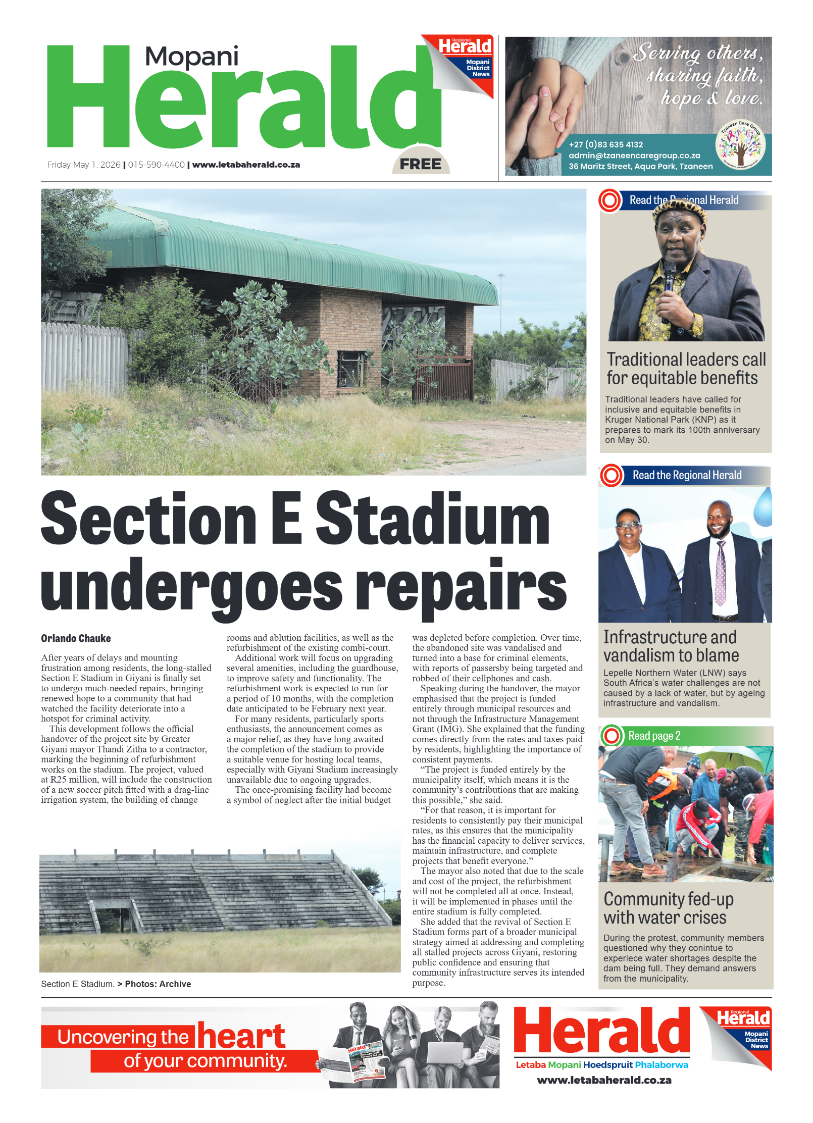 Mopani Herald 1 May 2026 page 1