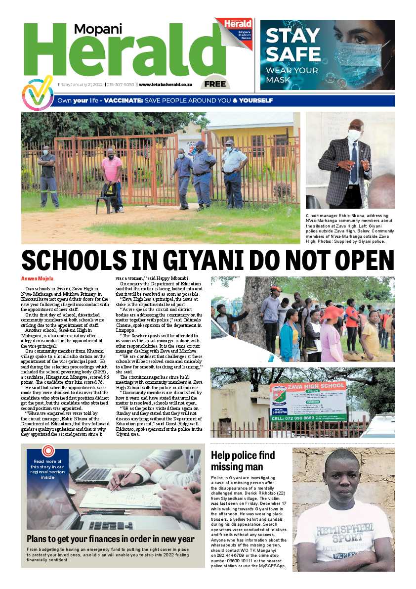 Mopani Herald 21 Jan 2022 page 1