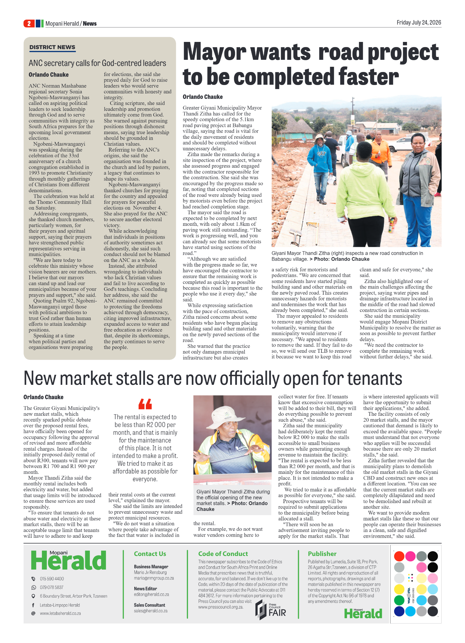 Mopani Herald 24 July 2026 page 2