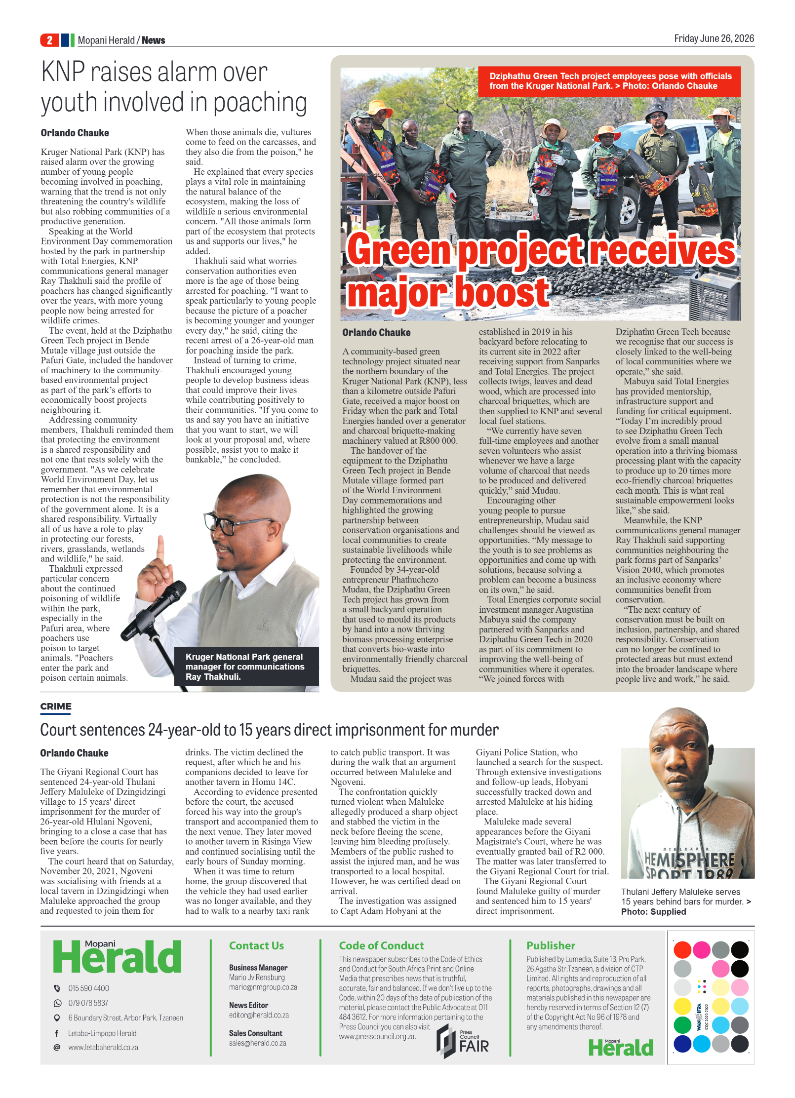 Mopani Herald 26 June 2026 page 2