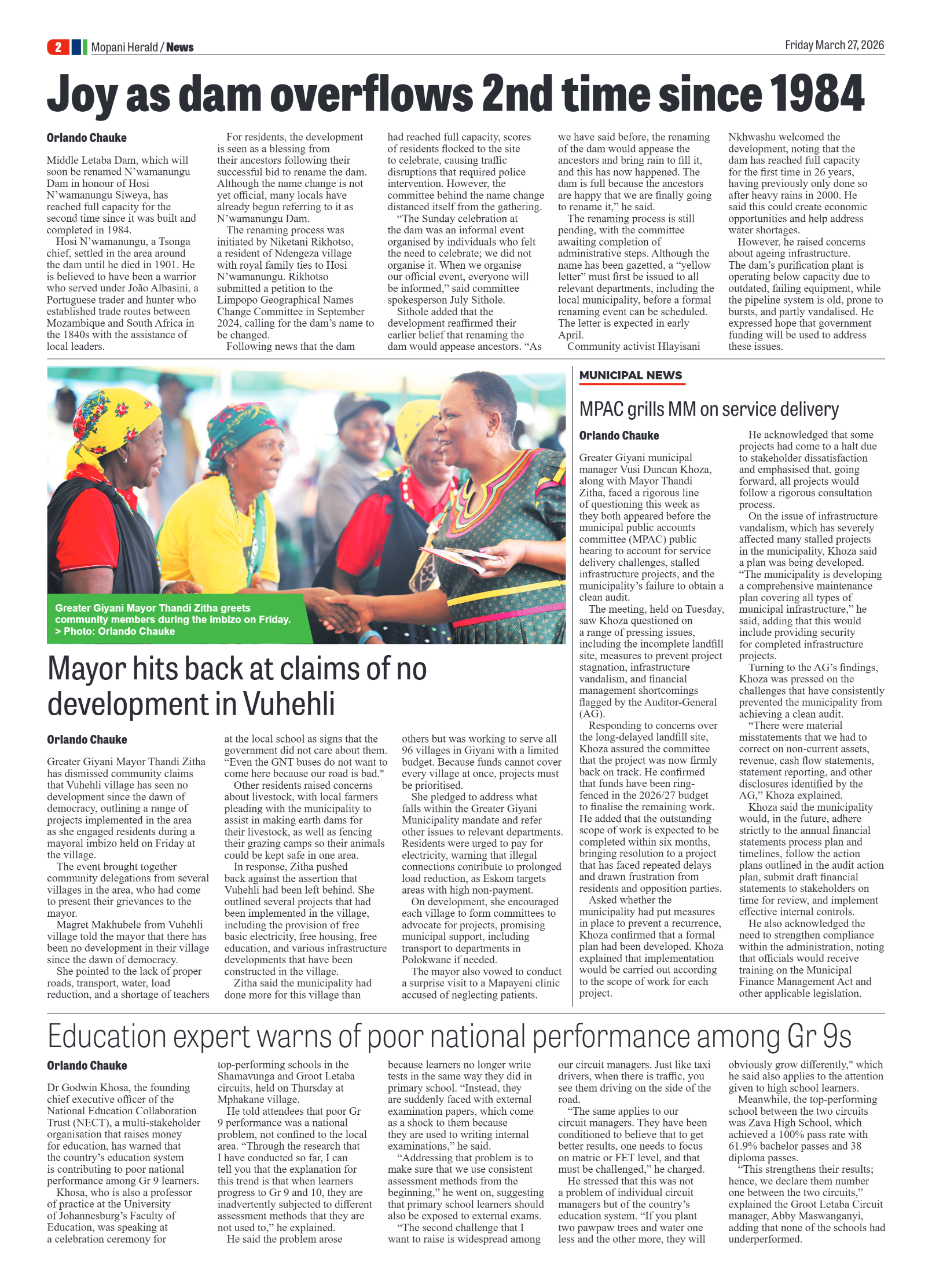 Mopani Herald 27 March 2026 page 2