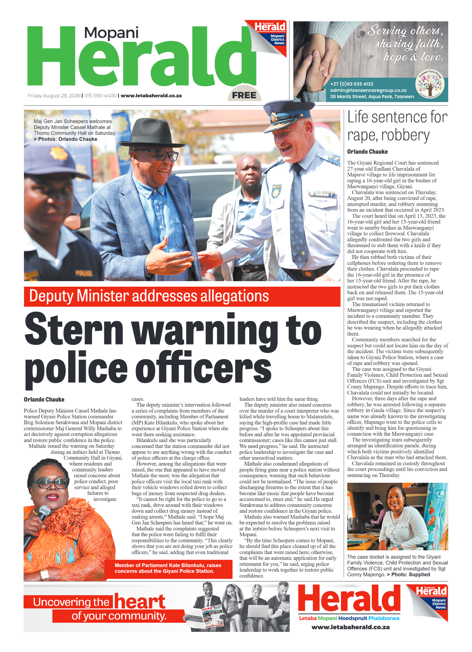 Mopani Herald 28 August 2026 page 1