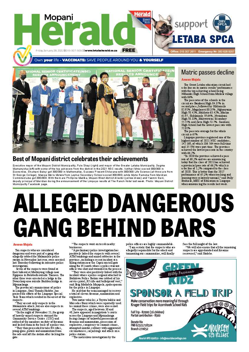 Mopani Herald 28 Jan 2022 page 1