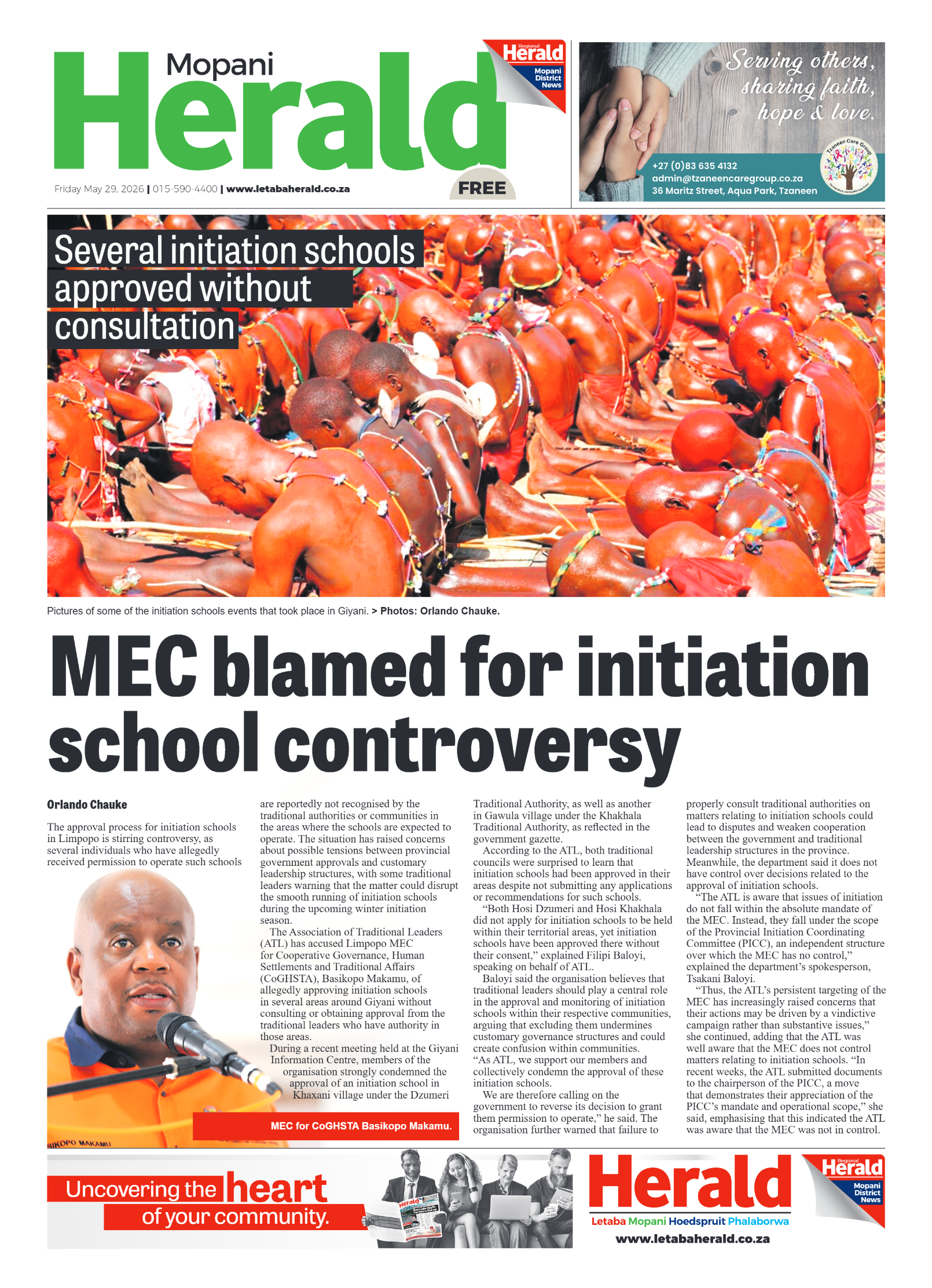 Mopani Herald 29 May 2026 page 1
