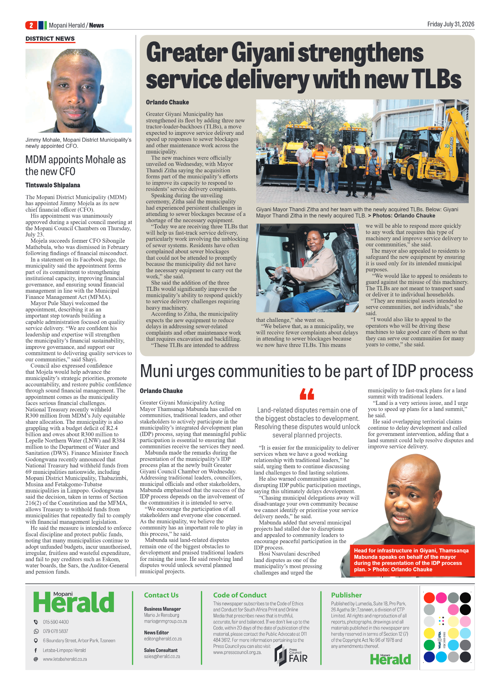 Mopani Herald 31 July 2026 page 2
