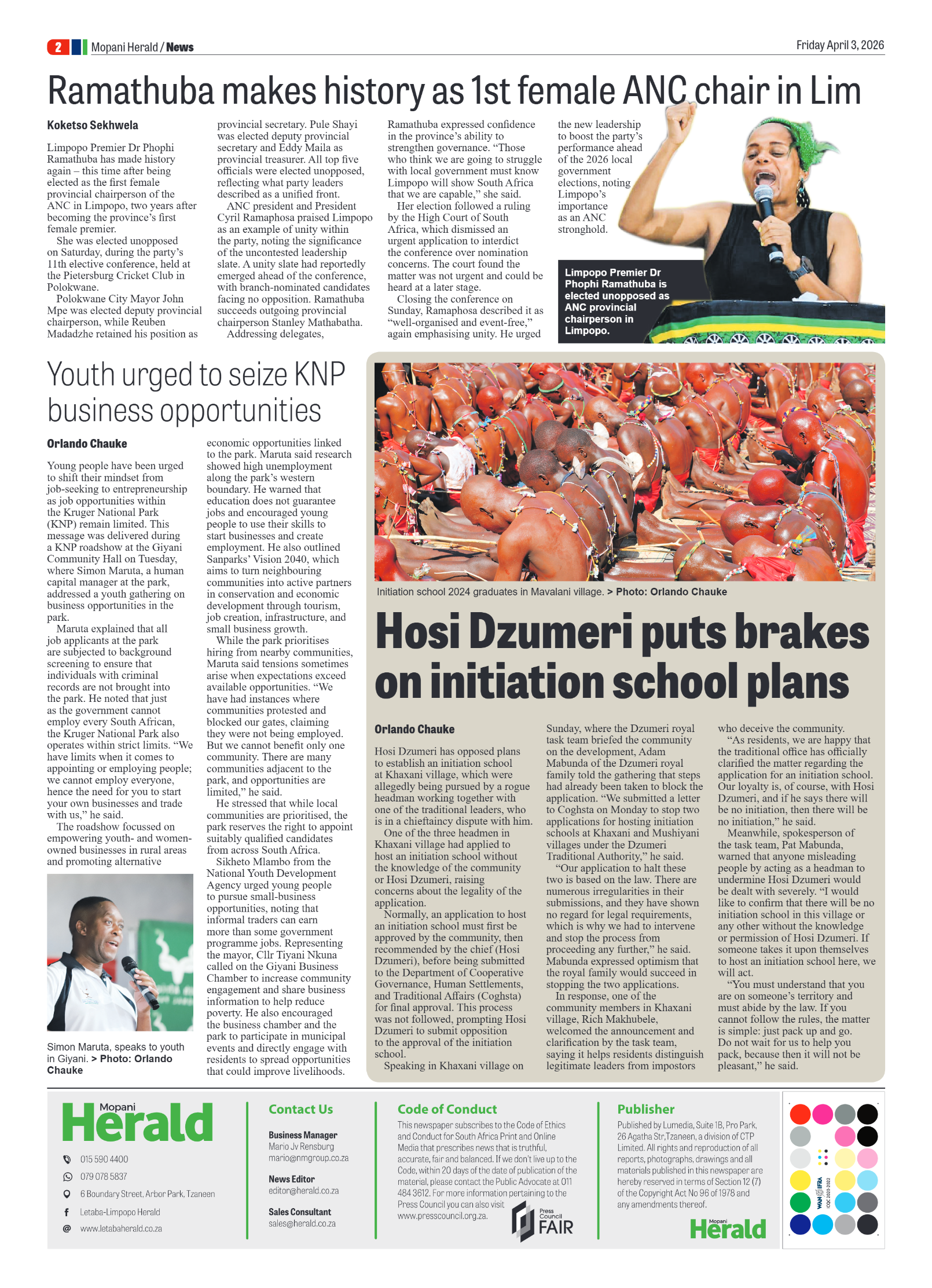 Mopani Herald 3 April 2026 page 2