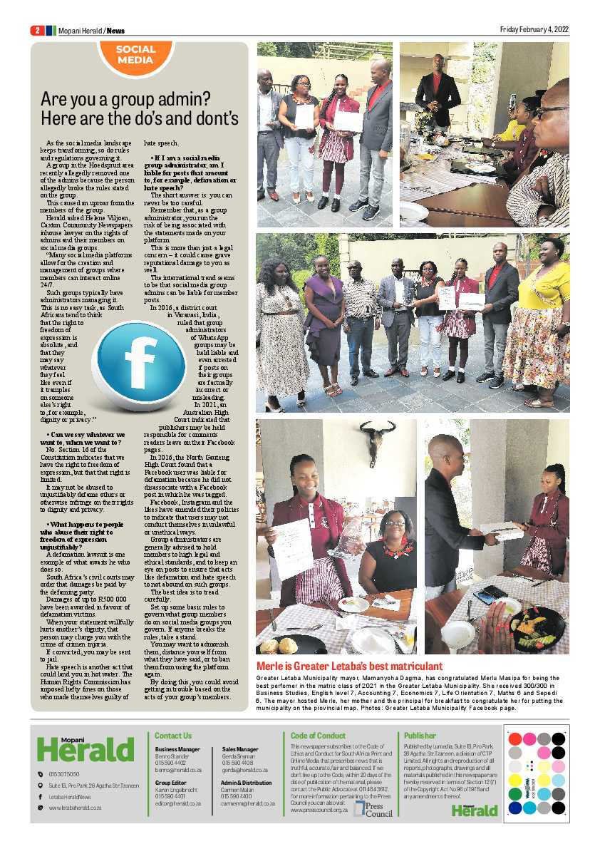 Mopani Herald 4 Feb 2022 page 2