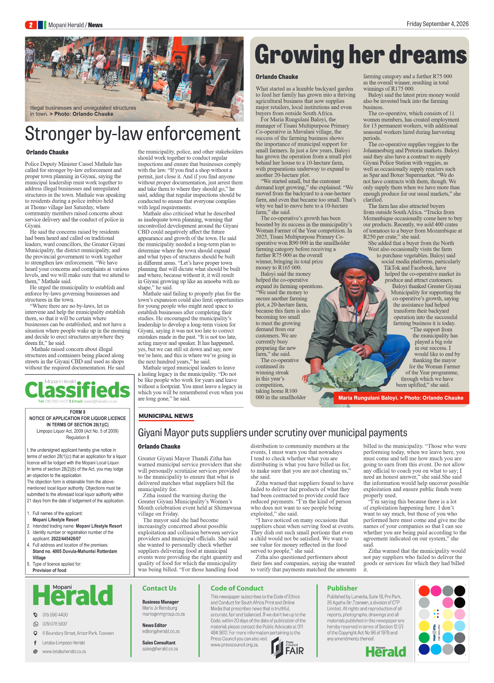 Mopani Herald 4 September 2026 page 2