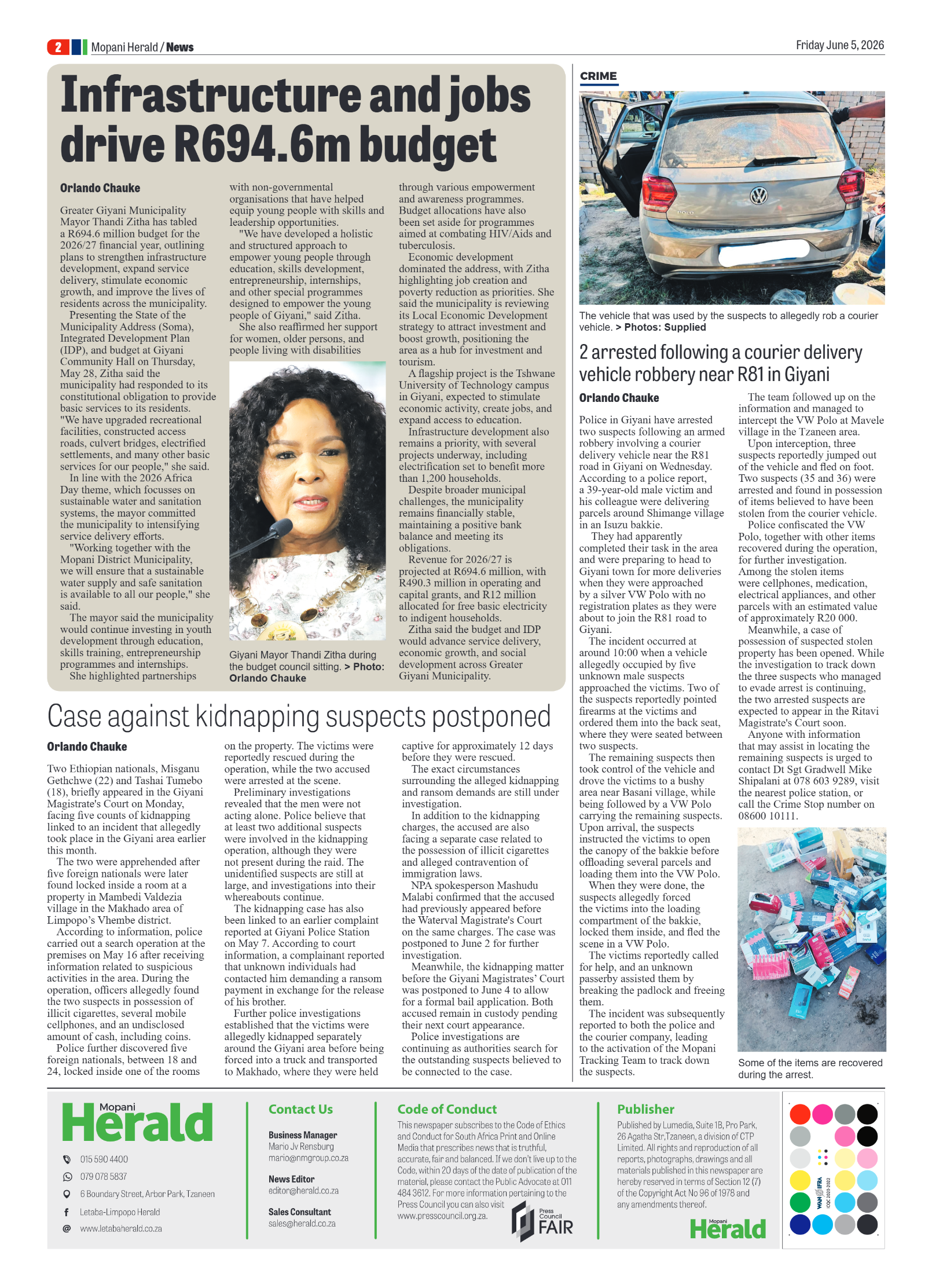 Mopani Herald 5 June 2026 page 2