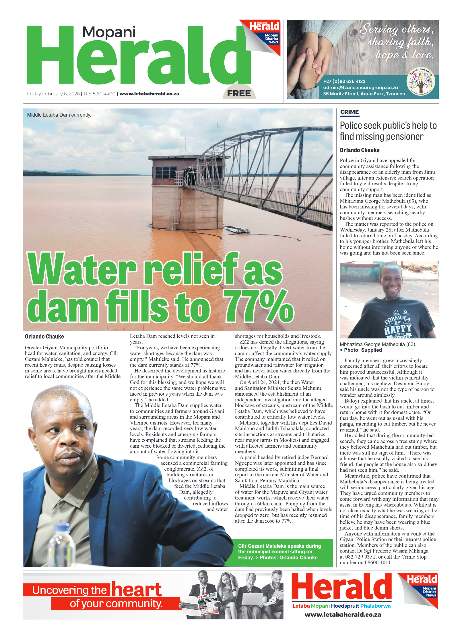 Mopani Herald 6 Feb 2026 page 1