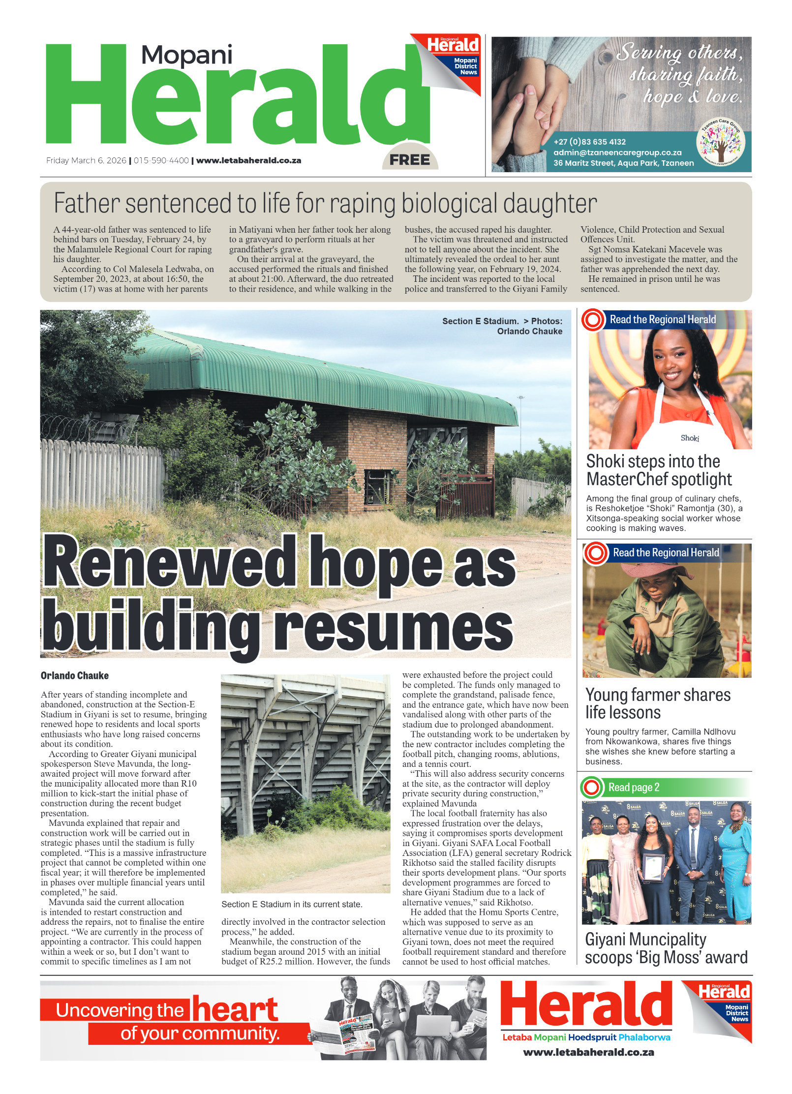 Mopani Herald 6 March 2026 page 1