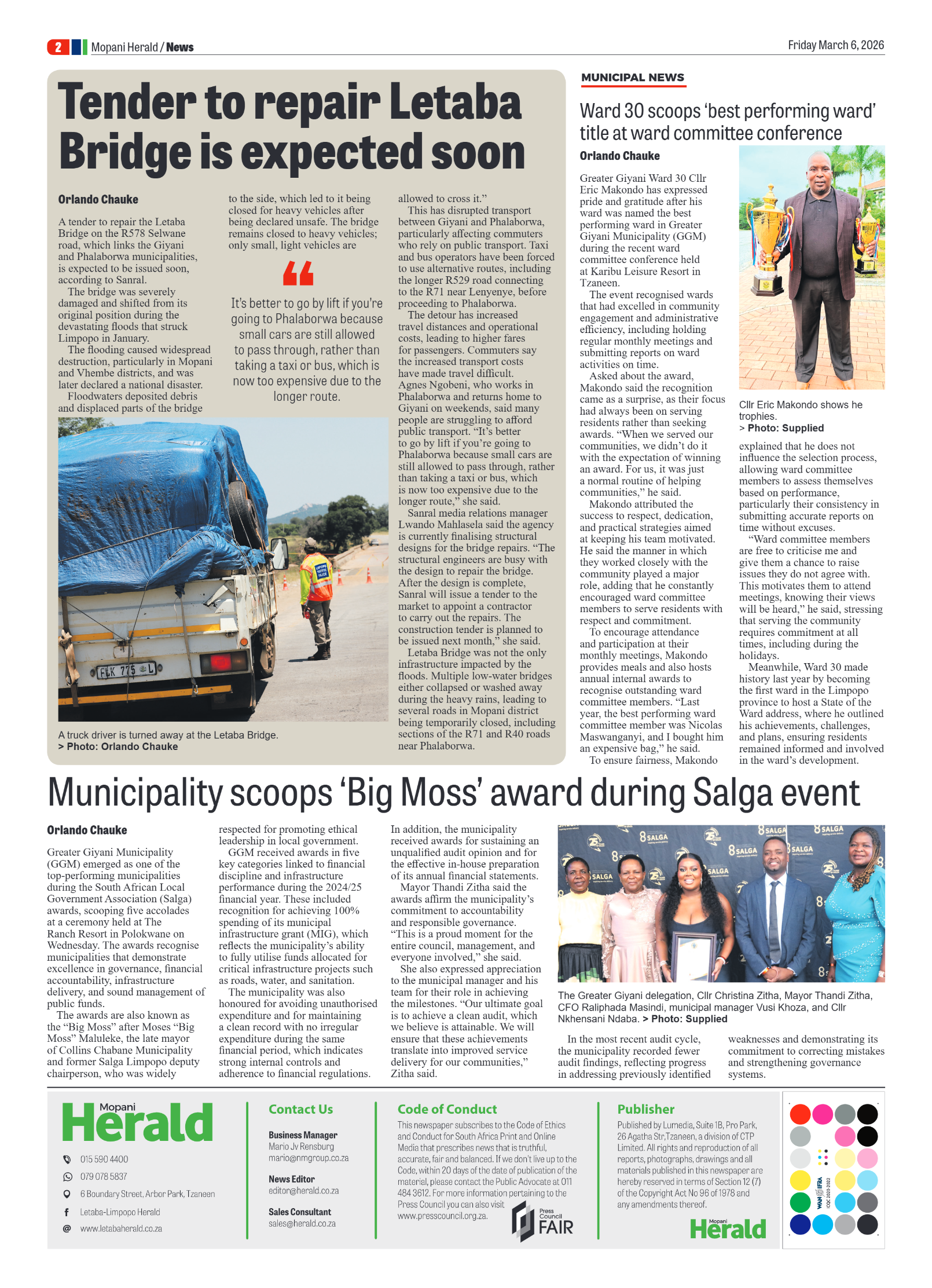 Mopani Herald 6 March 2026 page 2