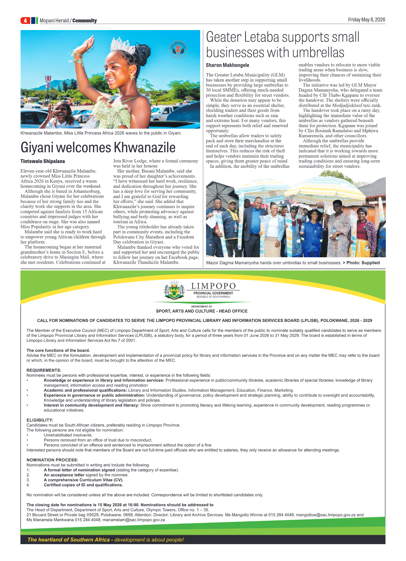 Mopani Herald 8 May 2026 page 4