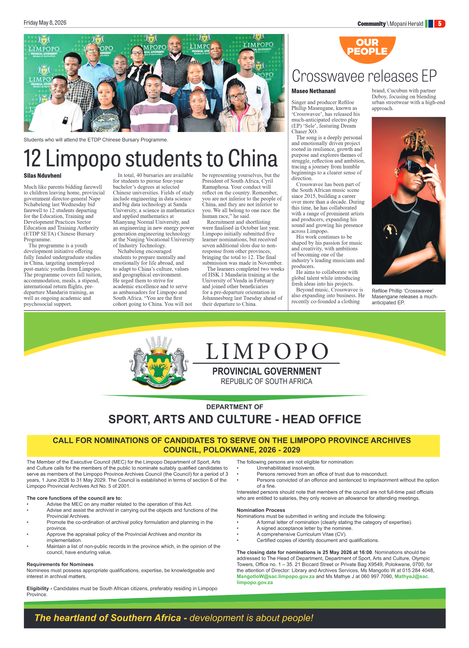 Mopani Herald 8 May 2026 page 9