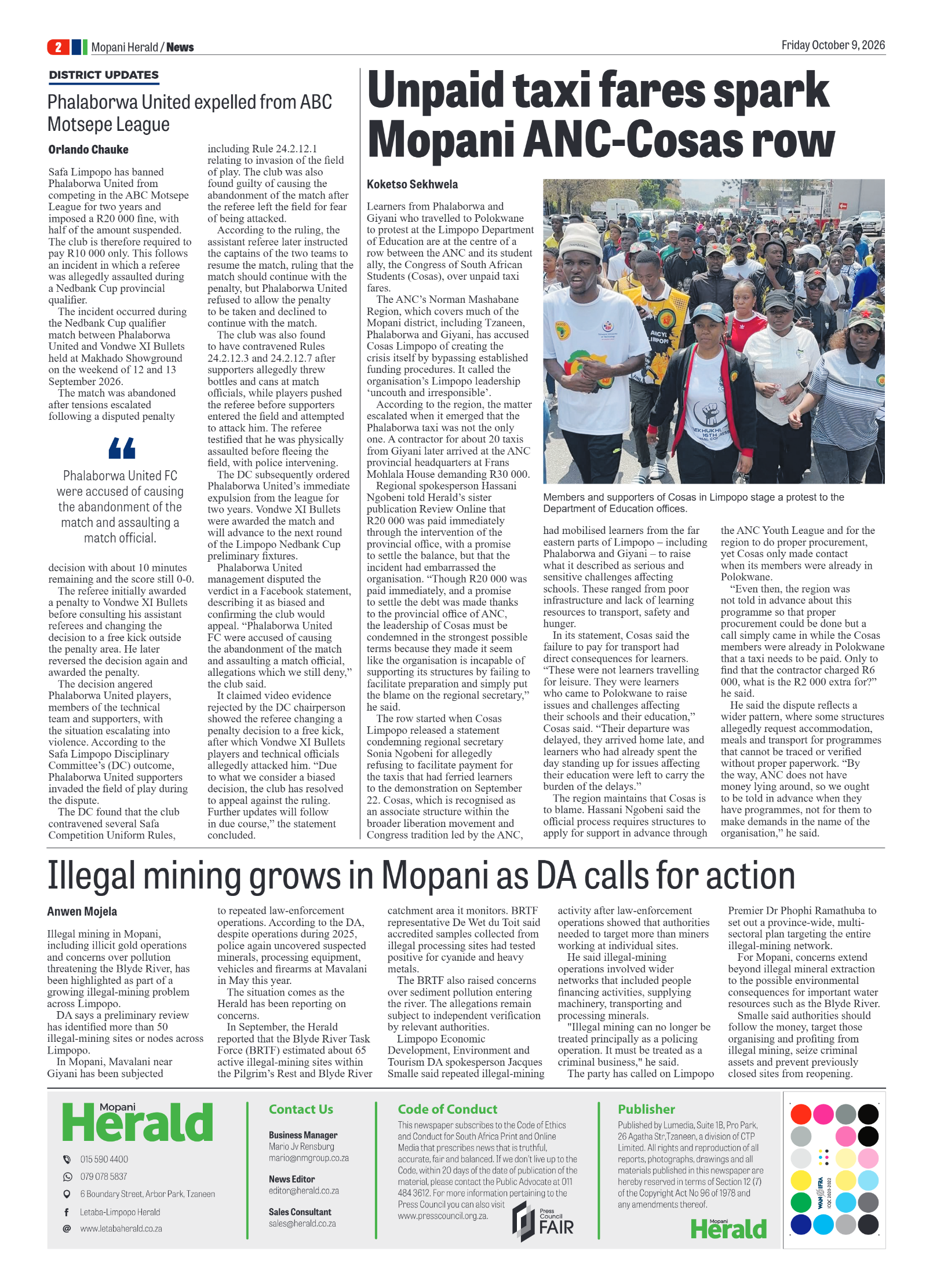 Mopani Herald 9 October 2026 page 2