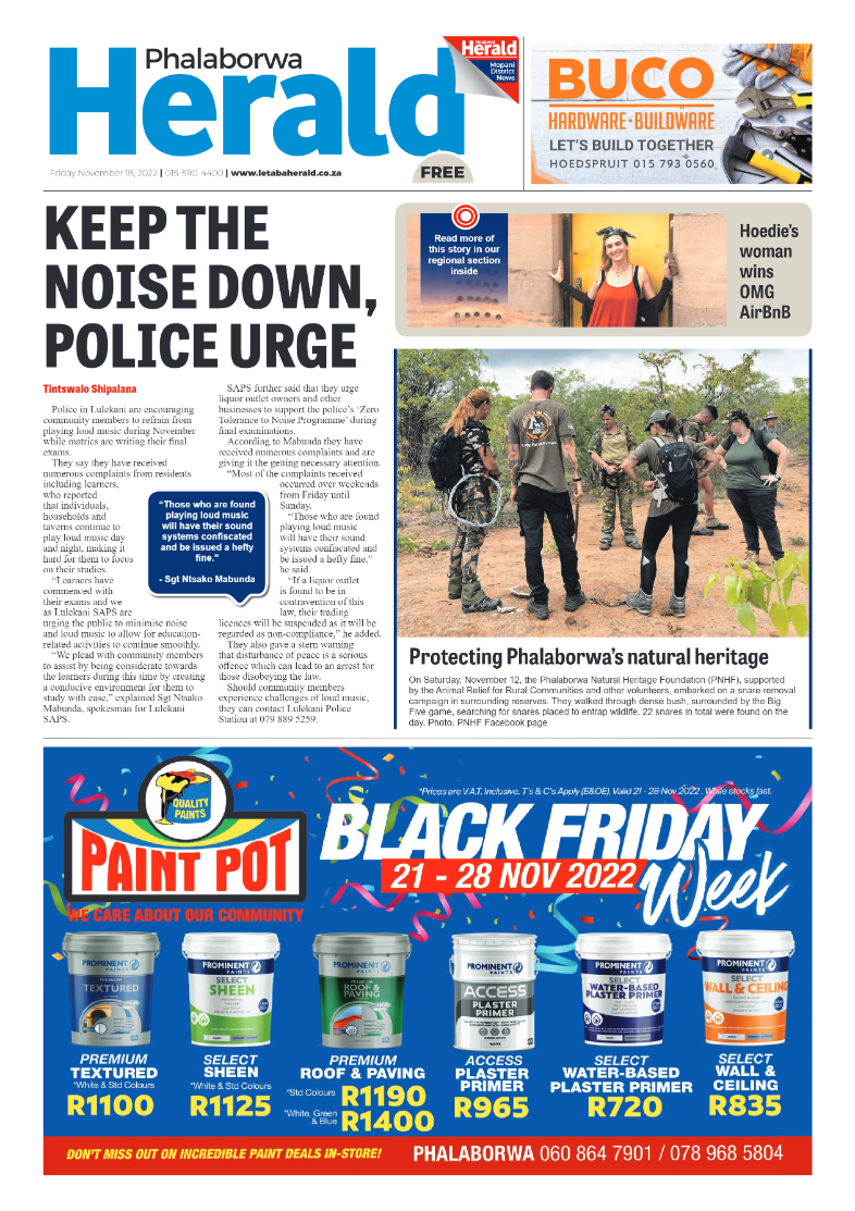 Phalaborwa Herald page 1