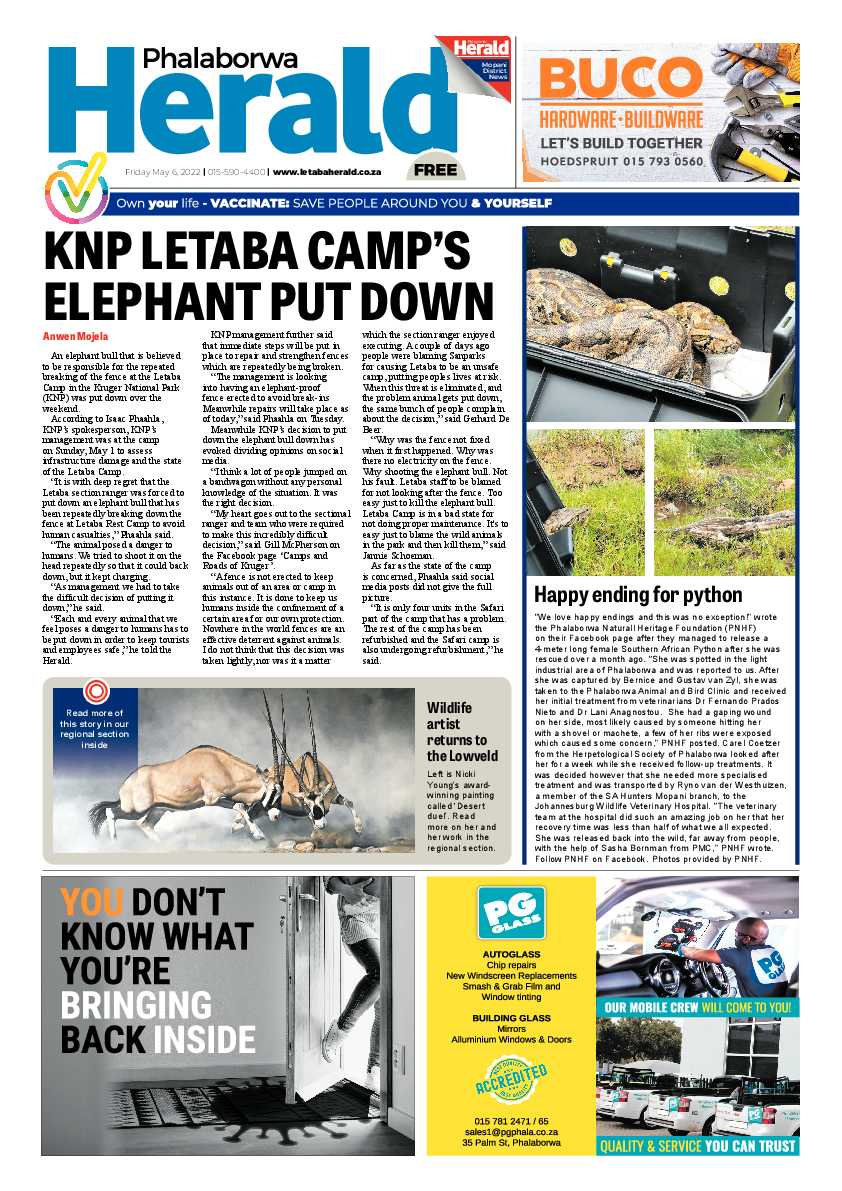 Phalaborwa Herald page 1