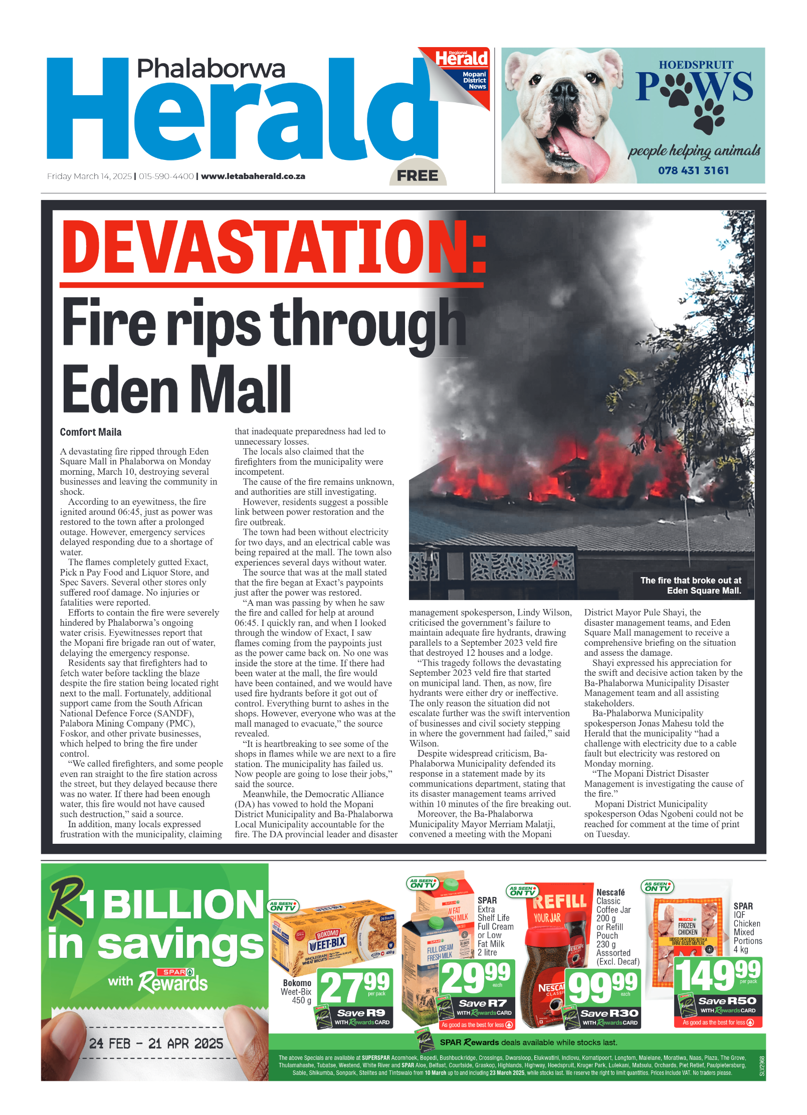 Phalaborwa Herald page 1