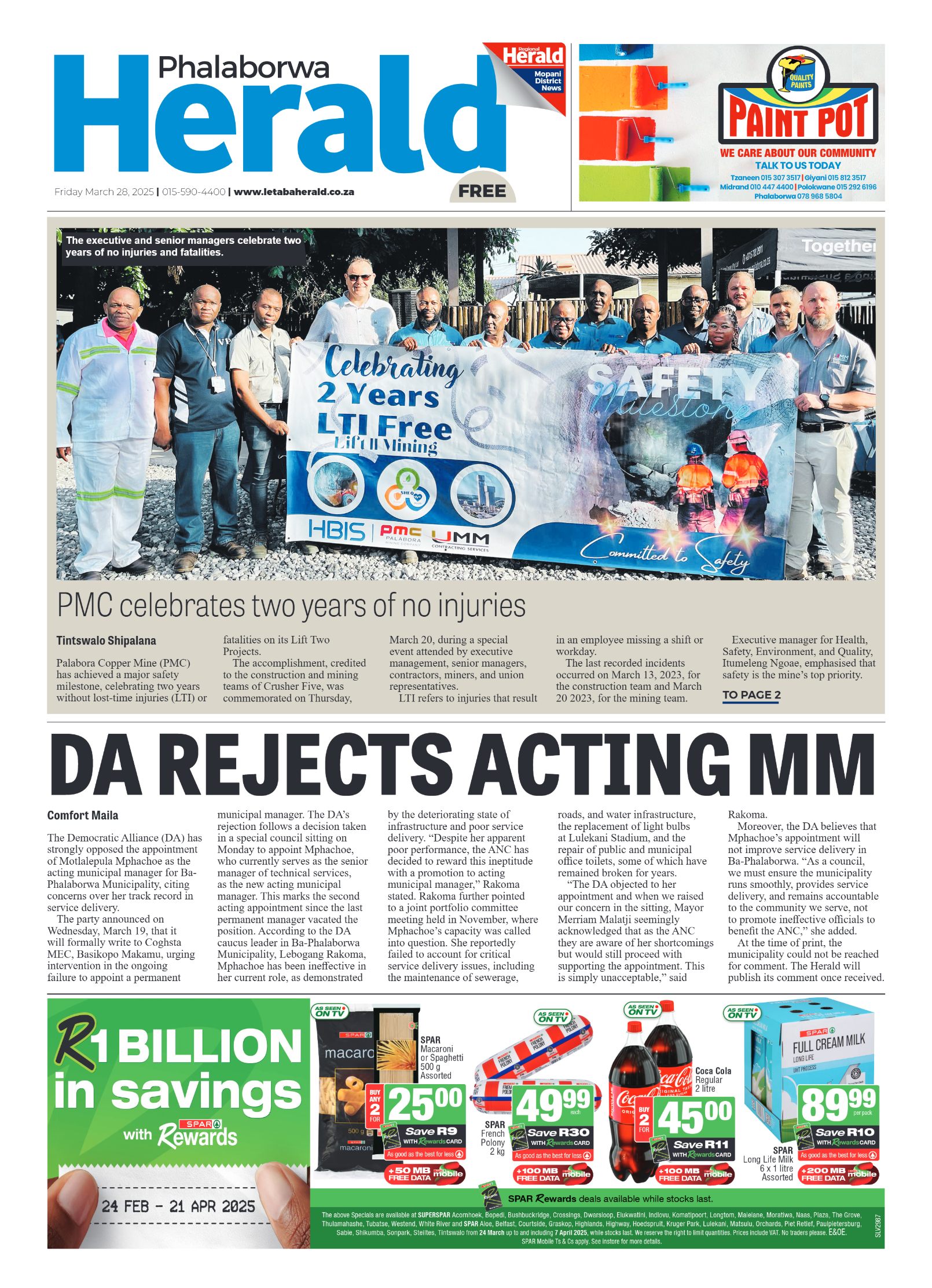 Phalaborwa Herald page 1