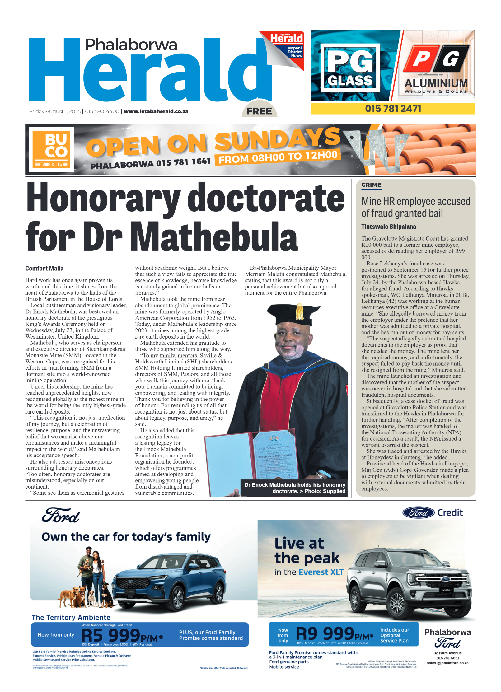 Phalaborwa Herald page 1