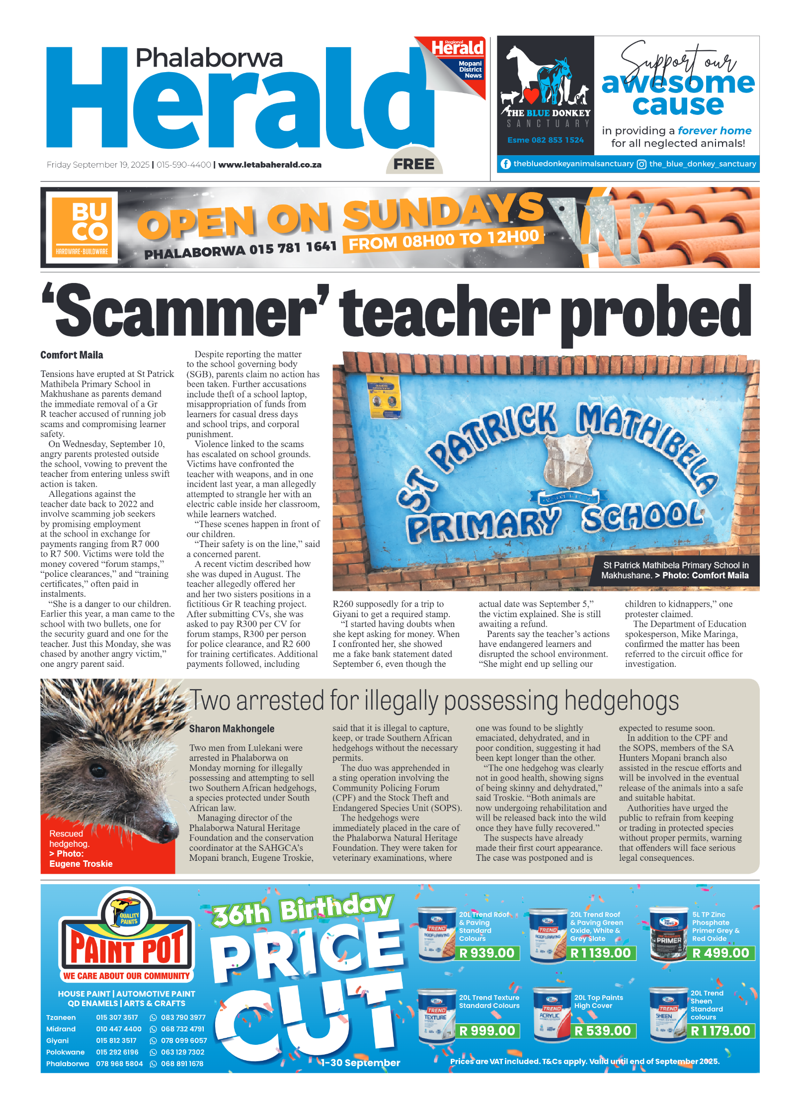 Phalaborwa Herald page 1