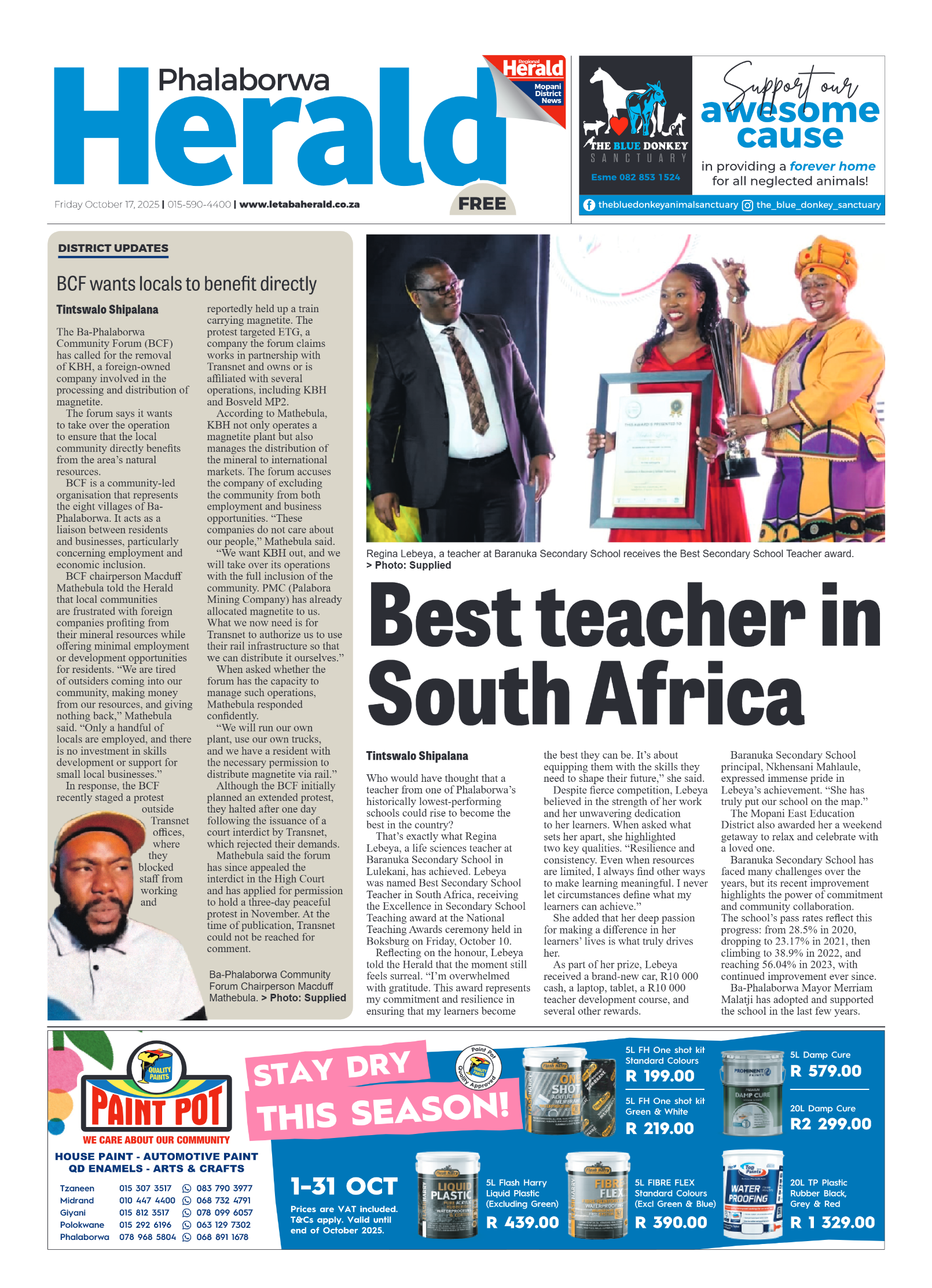 Phalaborwa Herald page 1