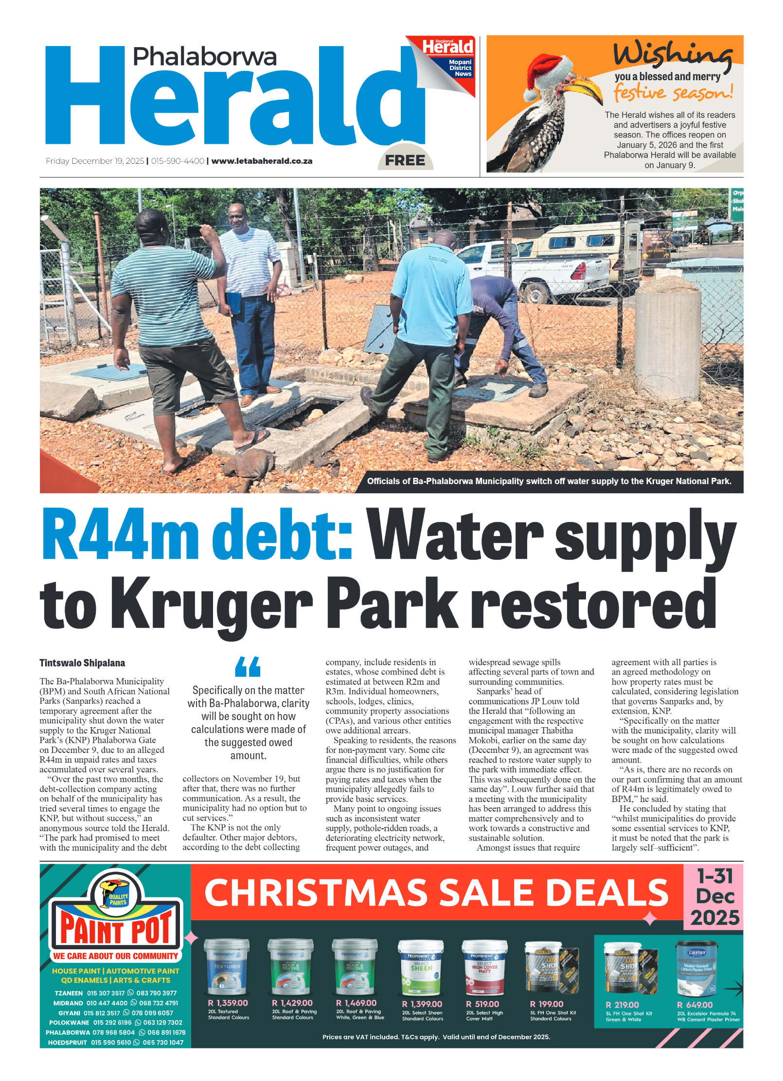 Phalaborwa Herald page 1