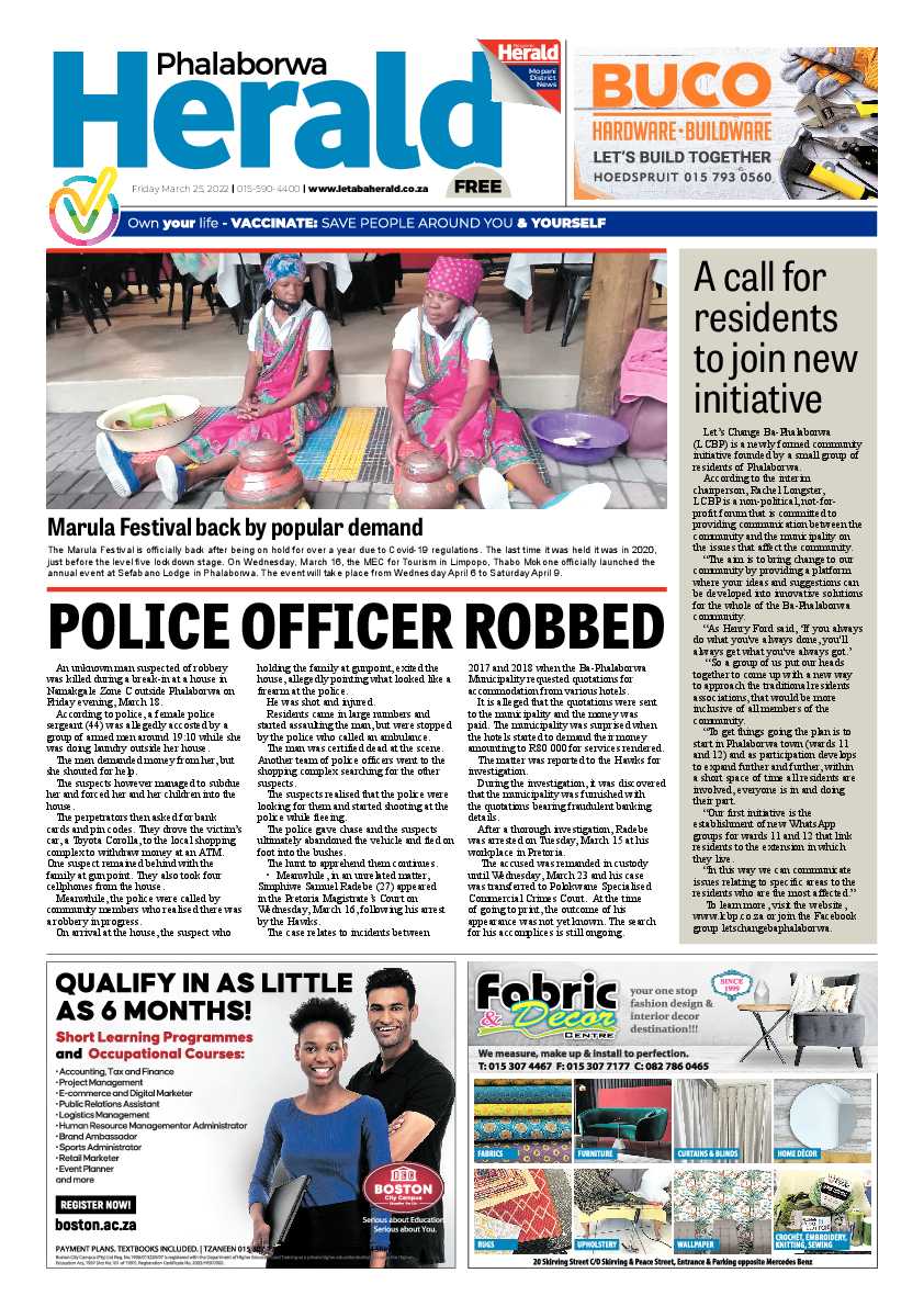Phalaborwa Herald page 1