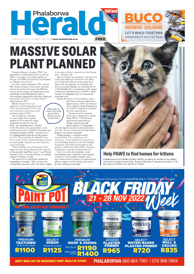 Phalaborwa Herald page 1
