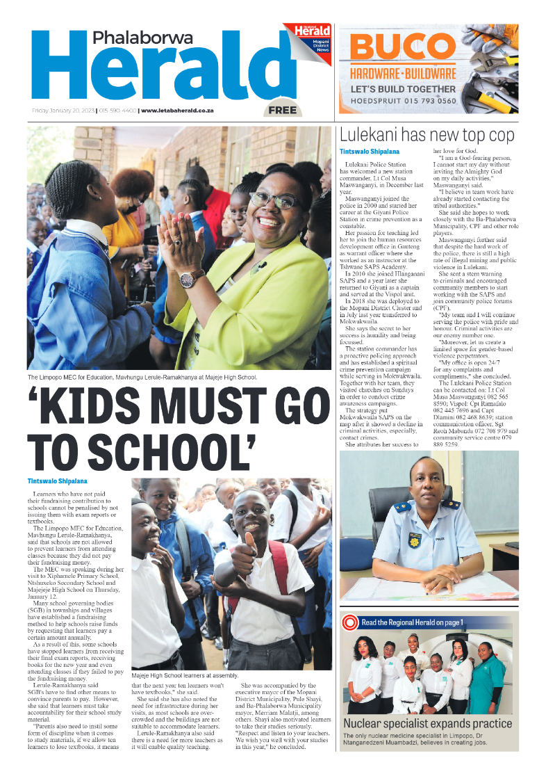Phalaborwa Herald page 1