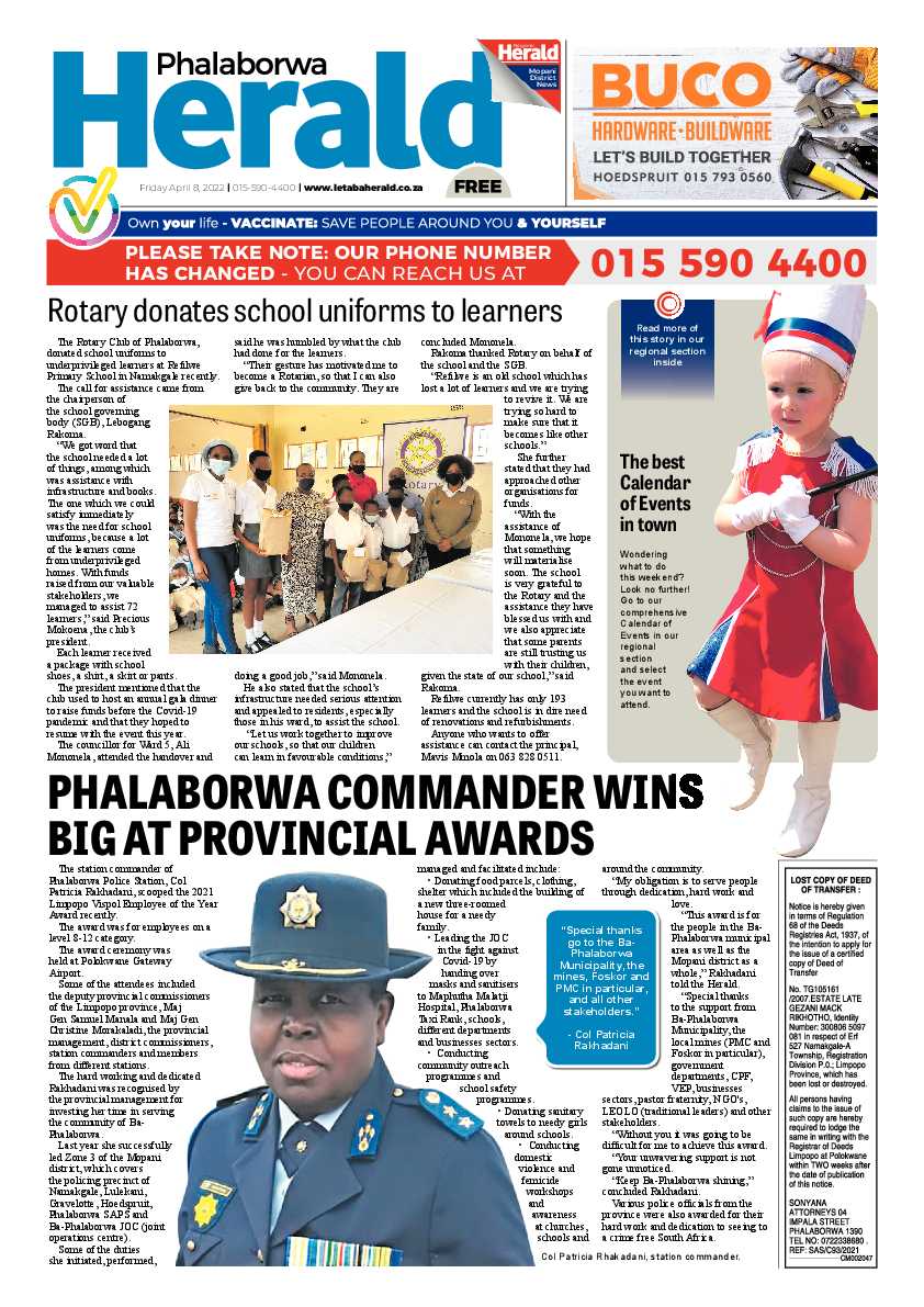 Phalaborwa Herald page 1