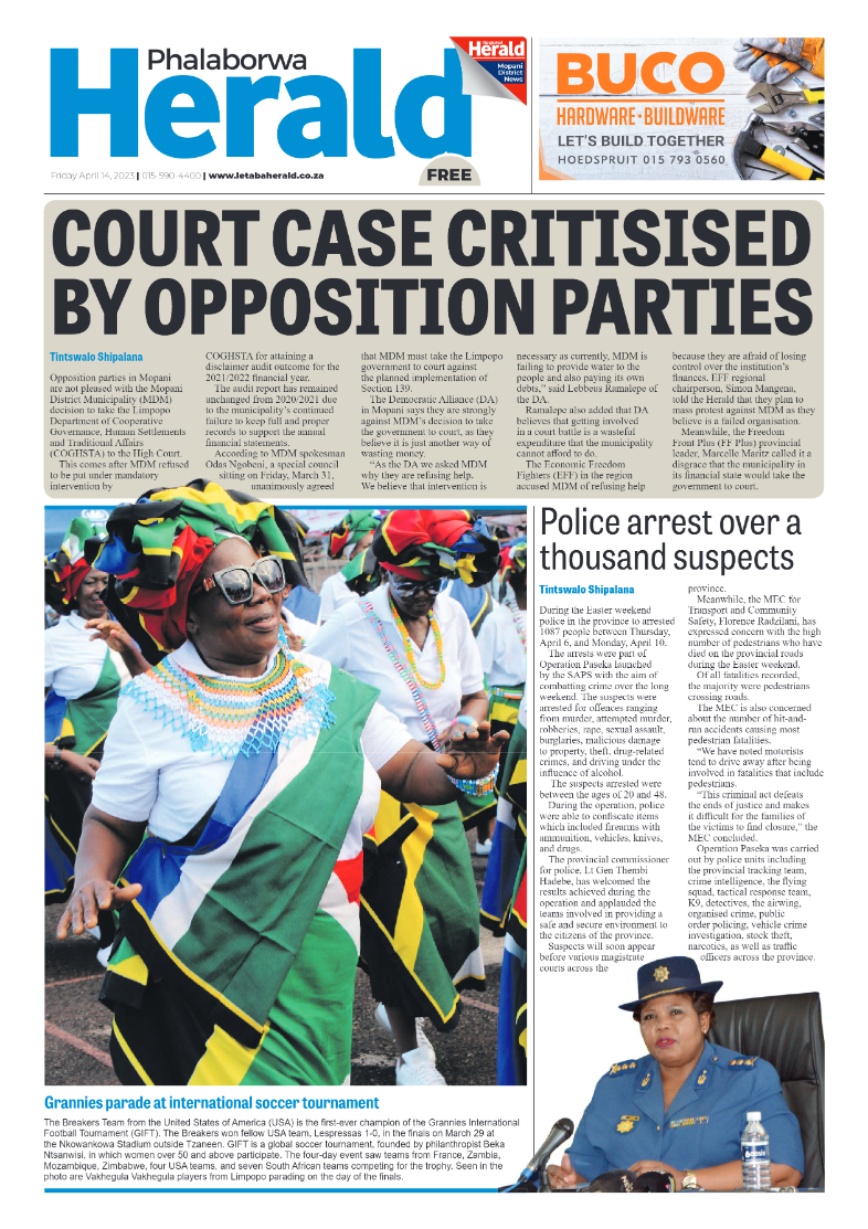 Phalaborwa Herald page 1