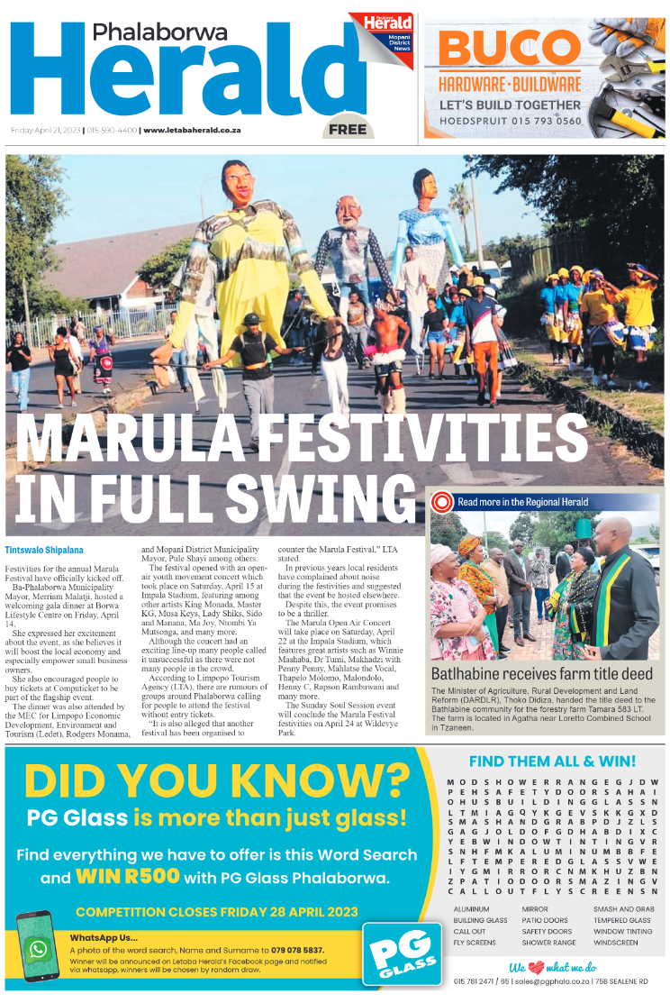Phalaborwa Herald page 1