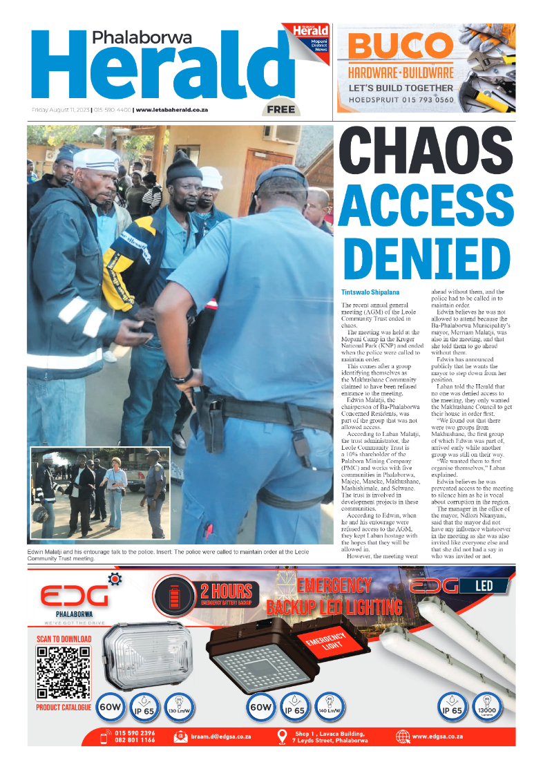 Phalaborwa Herald page 1
