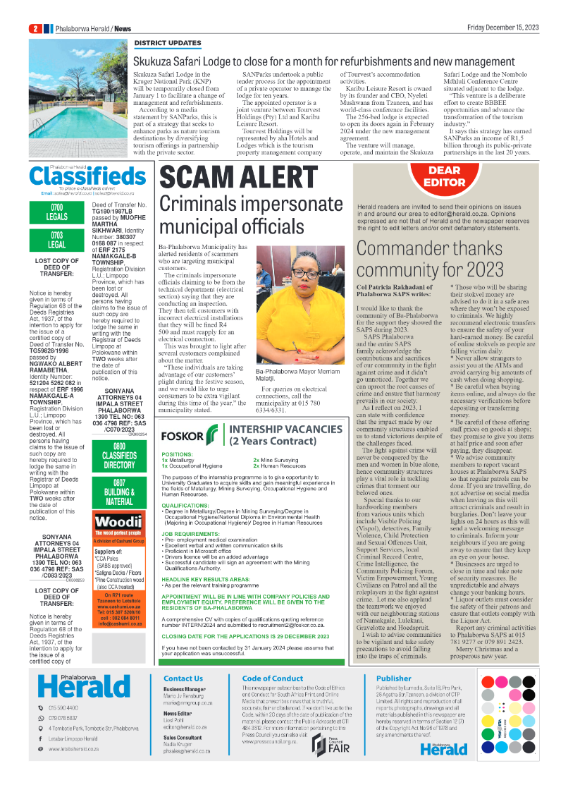 Phalaborwa Herald page 2