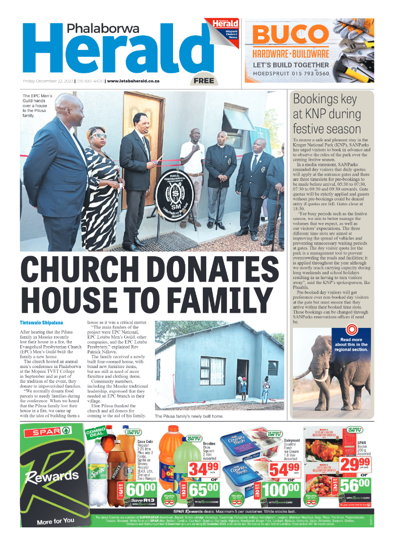 Phalaborwa Herald page 1
